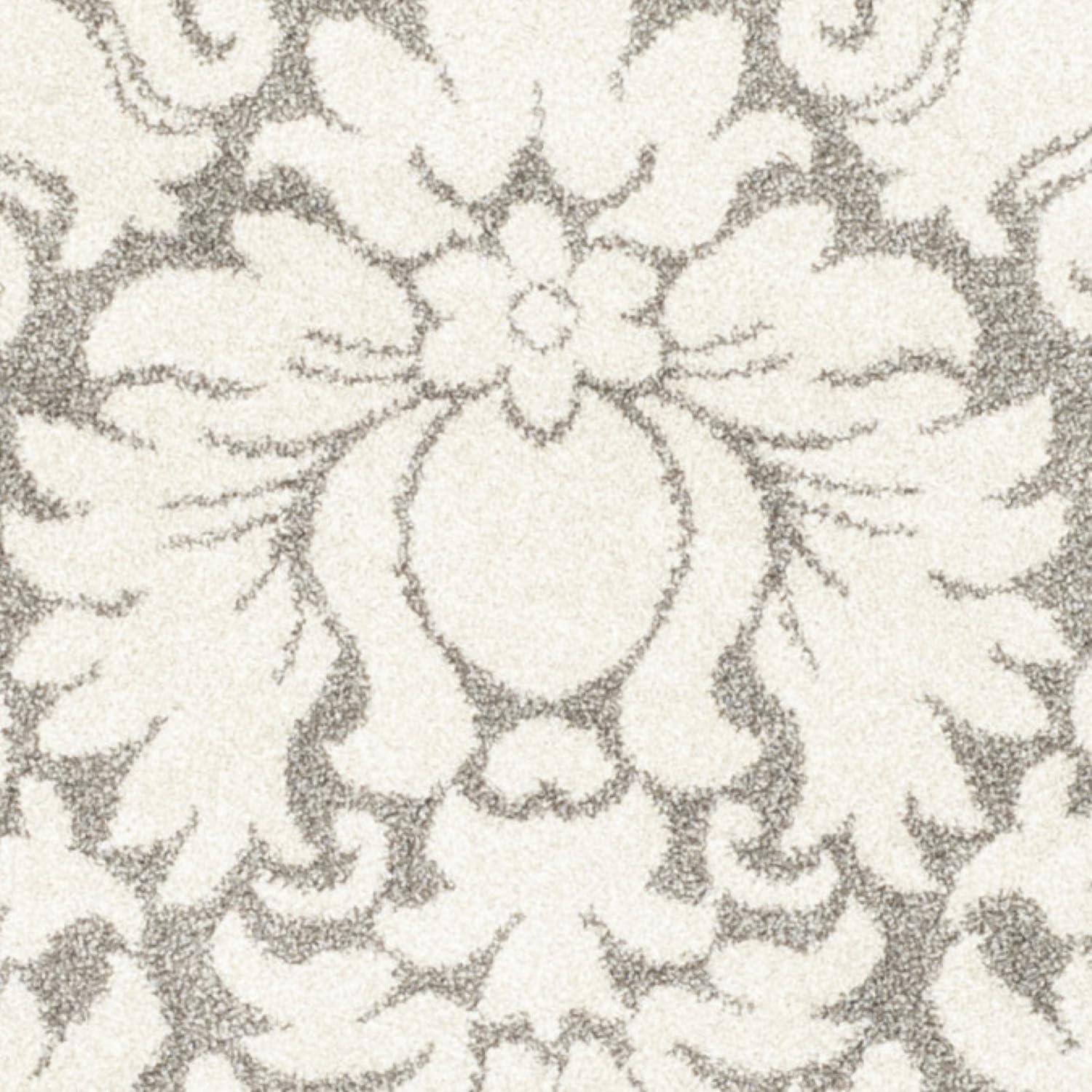 Amherst AMT427 Power Loomed Area Rug - Dark Grey/Beige - 7' Round - Safavieh.