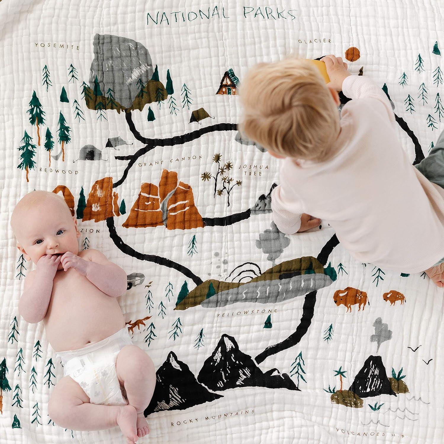 National Parks Reversible Cotton Kids Quilt 47x47 inches