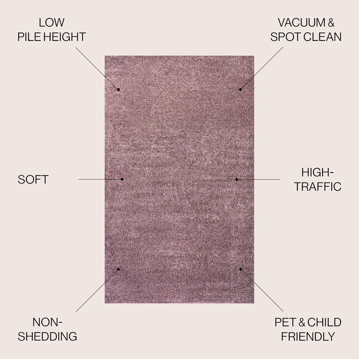 8'x10' Haze Solid Low-Pile, Light Purple - JONATHAN Y