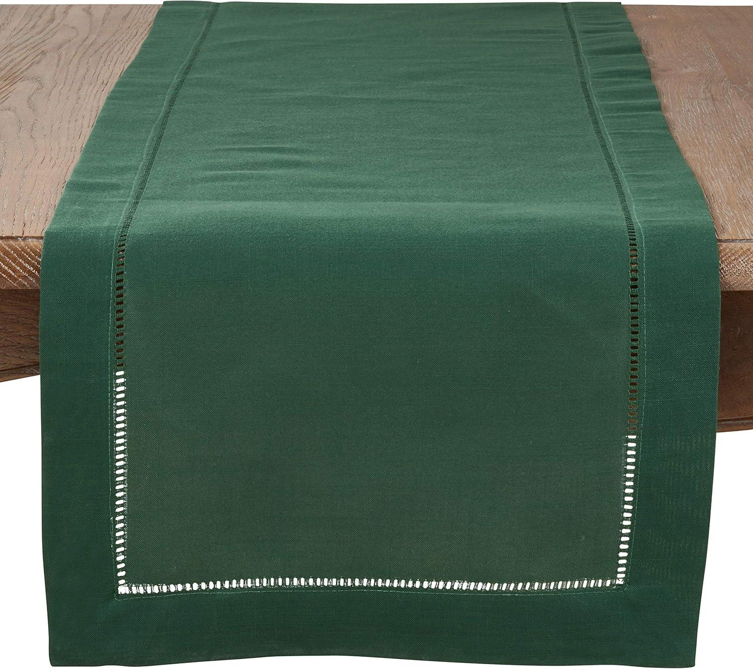 Saro Lifestyle Classic Hemstitch Border Table Runner