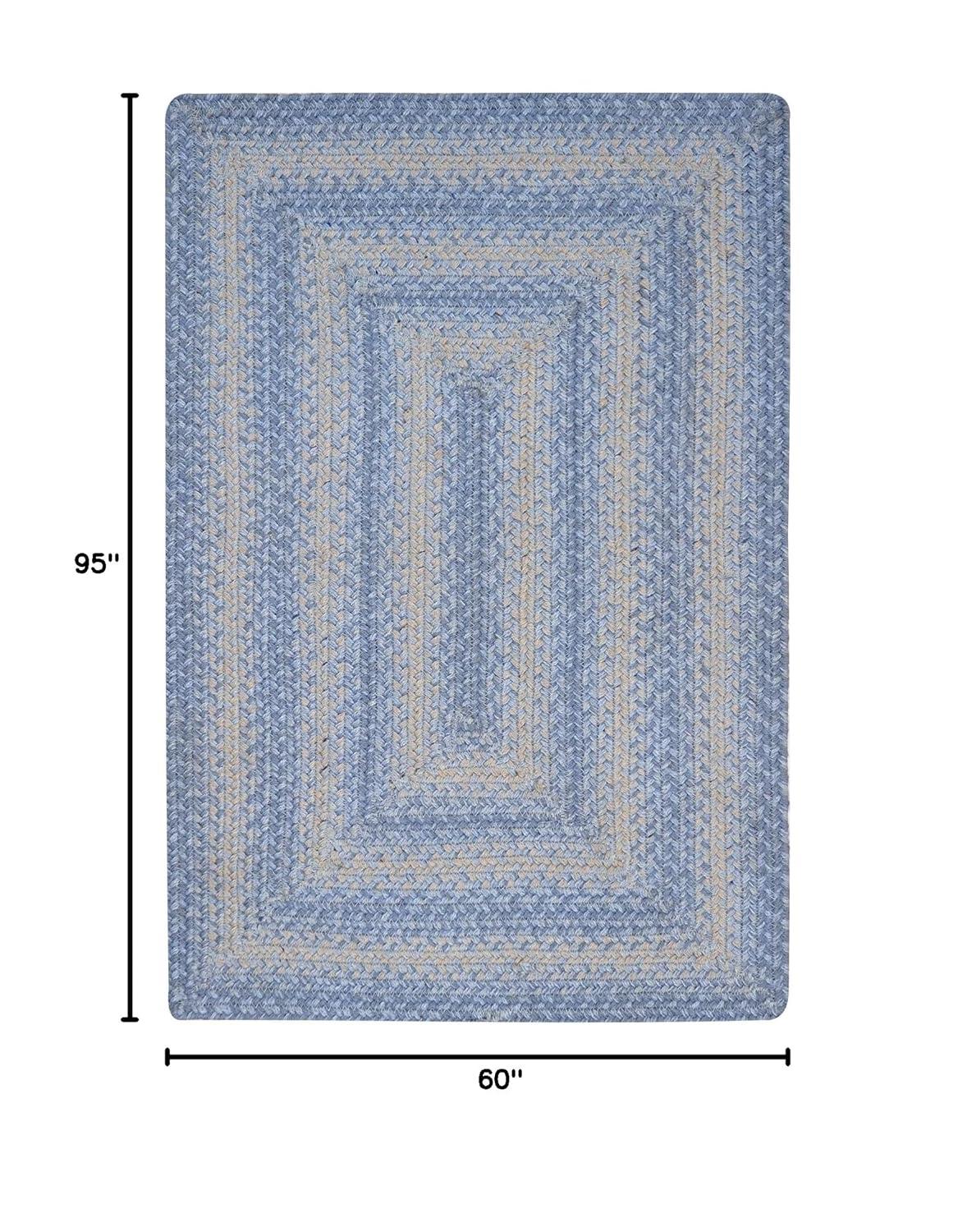 Homespice Sky Blue 5x8 Braided Rug for Coastal Country Decor - Perfect Rustic Area Rugs for Living Room with Coastal Country Charm, Braided Jute Rug