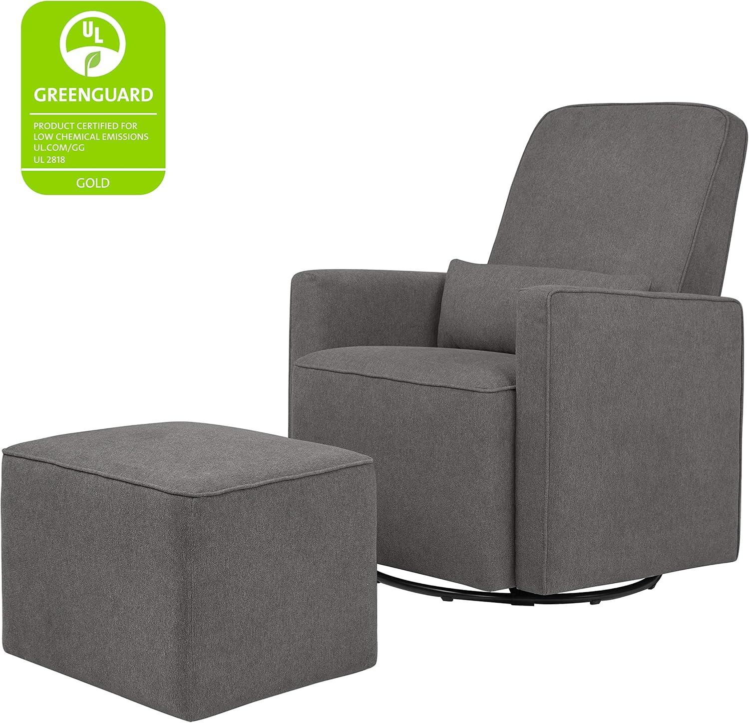 Olive Swivel Glider with Ottoman