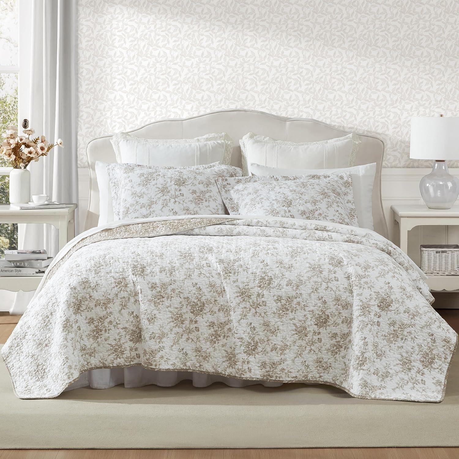 Laura Ashley Walled Garden Cotton Reversible Quilt Set