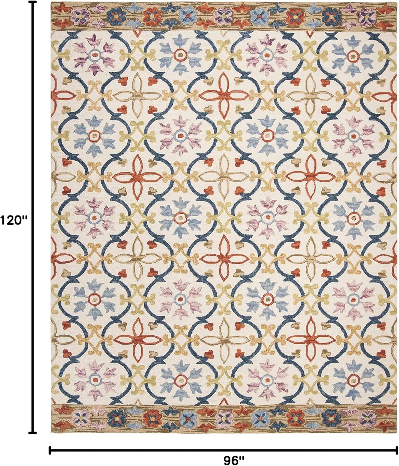 Suzani SZN310 Hand Hooked Indoor Area Rug - Ivory/Multi - 8'x10' - Safavieh.