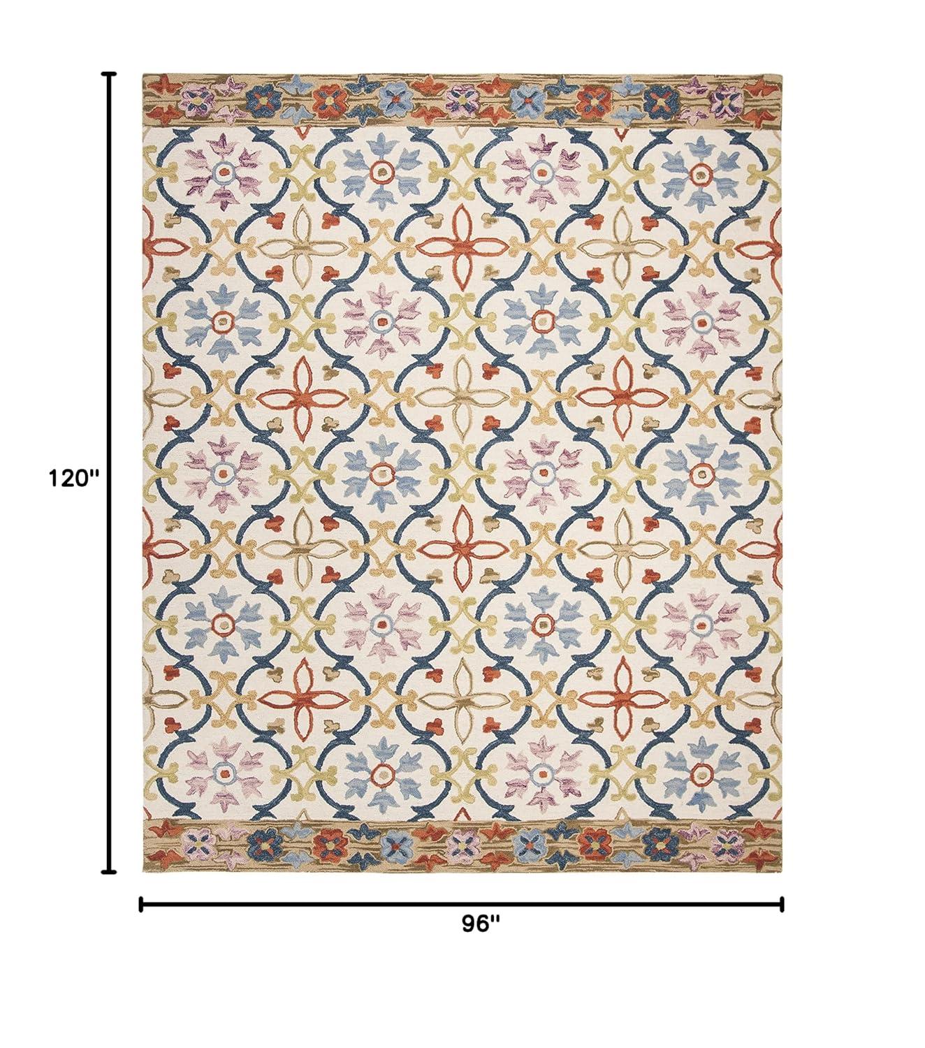 Suzani SZN310 Hand Hooked Indoor Area Rug - Ivory/Multi - 8'x10' - Safavieh.