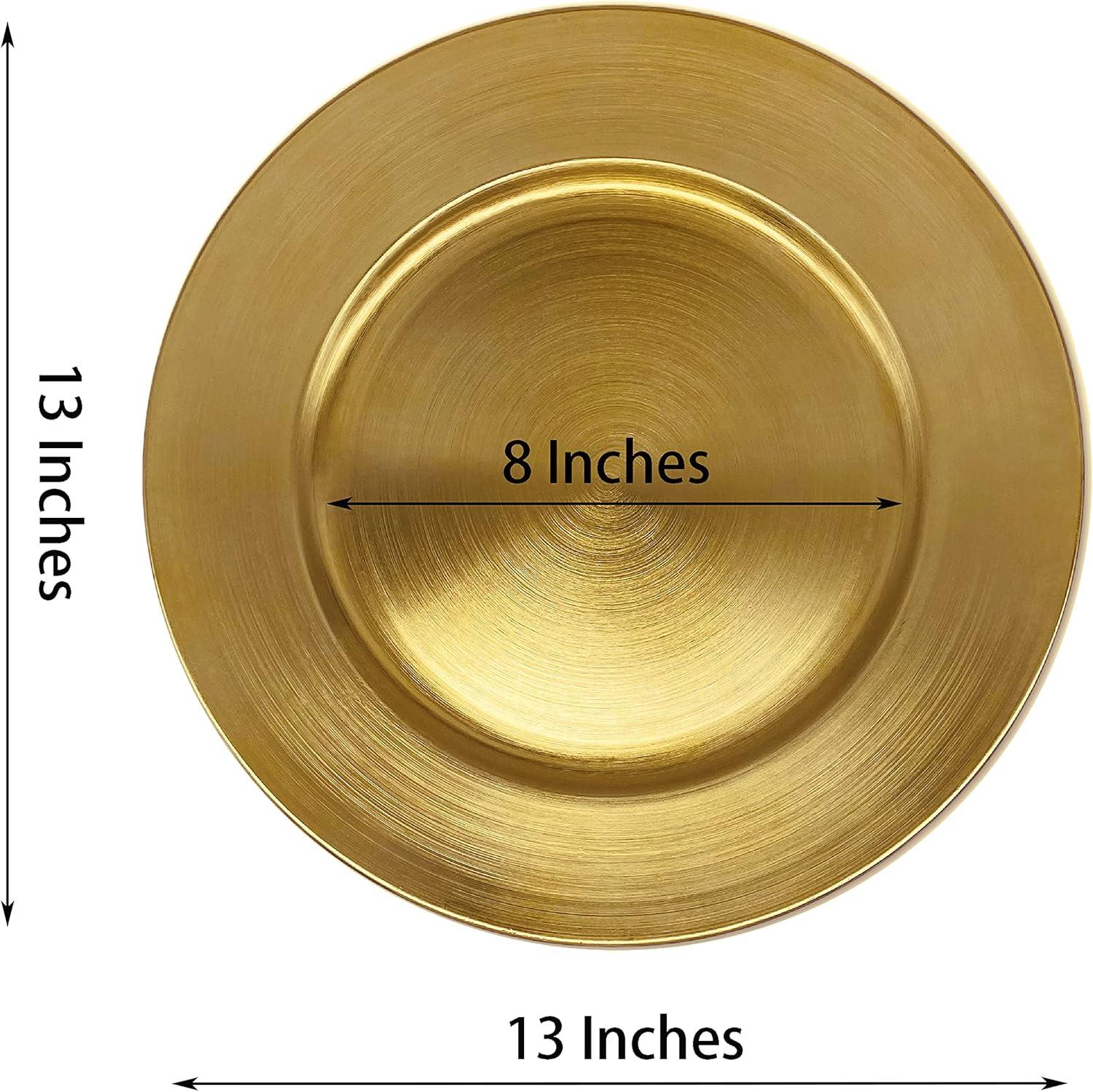 13 Inch Light Blue Charger Plates, Round Plastic Reef Plate Chargers for Dinner Plates, Wedding, Party Elegant Decoration Place Mats (24, Light Blue)