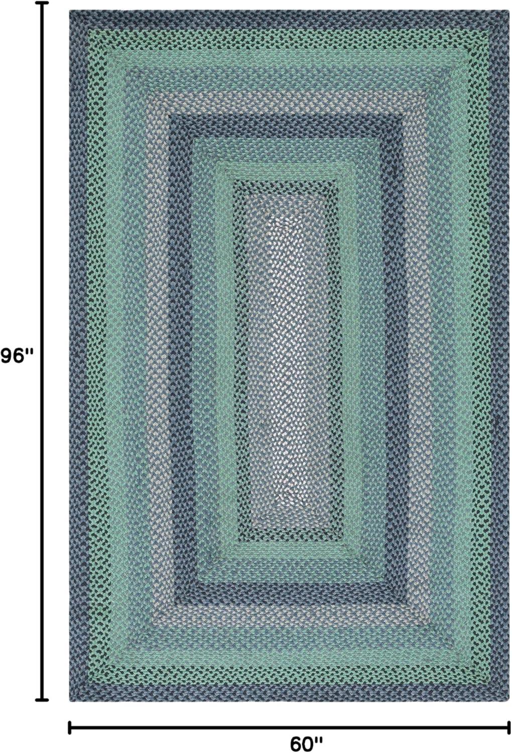 Braided BRD651 Flat Weave Indoor Area Rug - Grey/Green - 5'x8' - Safavieh