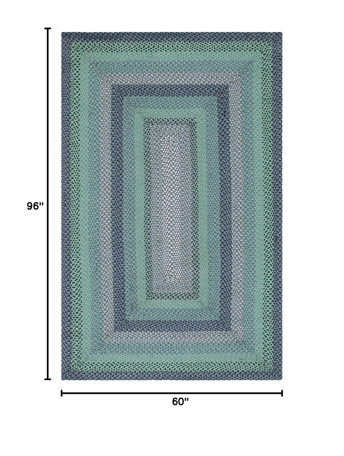 Braided BRD651 Flat Weave Indoor Area Rug - Grey/Green - 5'x8' - Safavieh