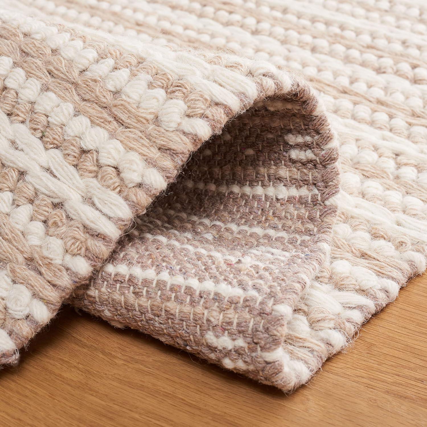 Natura NAT208 Handmade Indoor Area Rug - Taupe / Ivory - 6'x9' - Safavieh