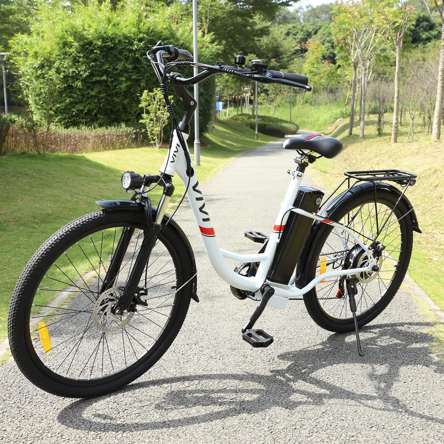 Vivi Electric Bike for Adults 26" Electric Cruiser Bike 48V 500W Step-Through Electric Bike 19.8MPH City Commuter Electric Bike with Cruise Control, UL2849 Certified