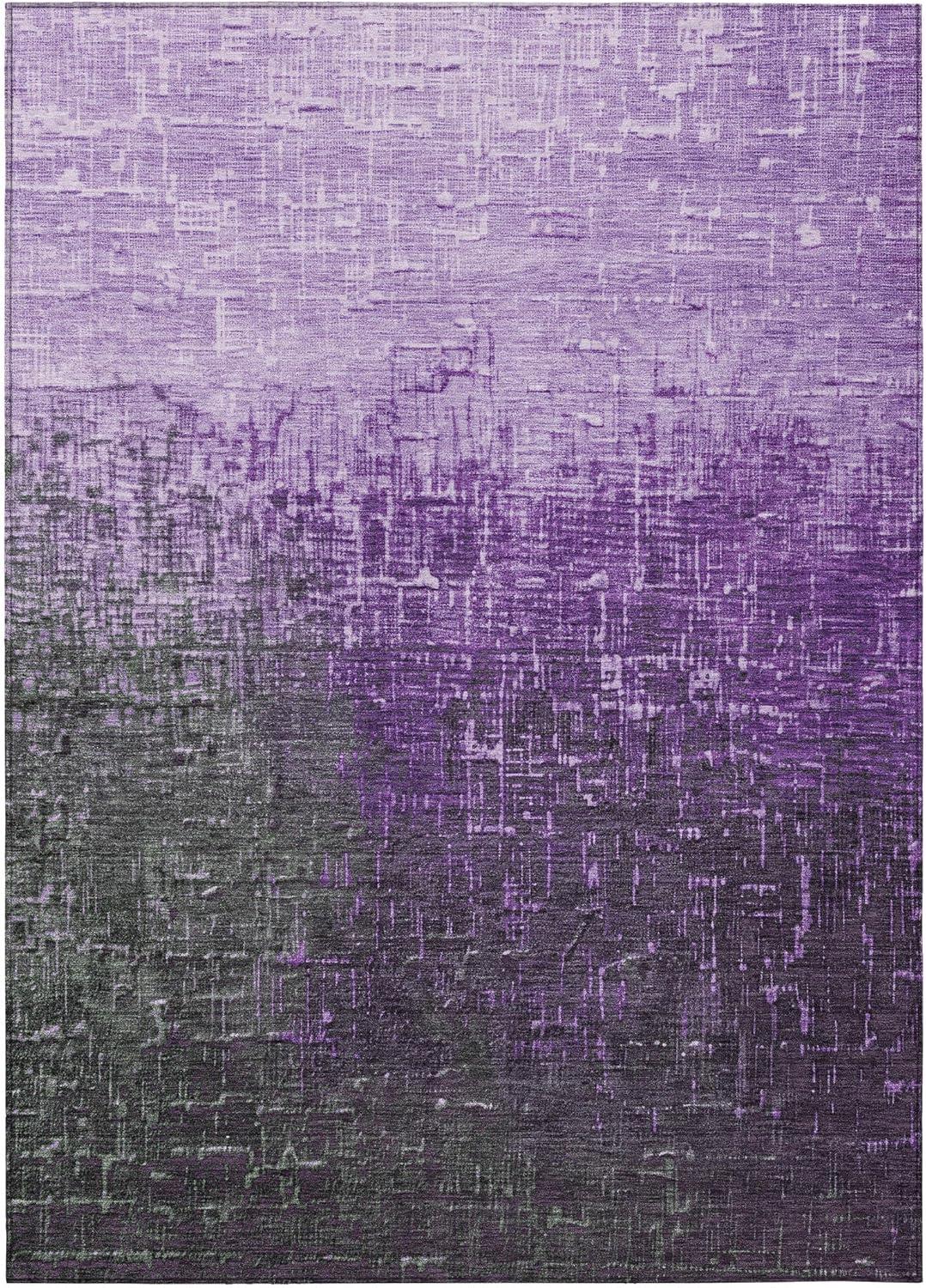 Machine Washable Indoor/Outdoor Chantille ACN1066 Purple Rug