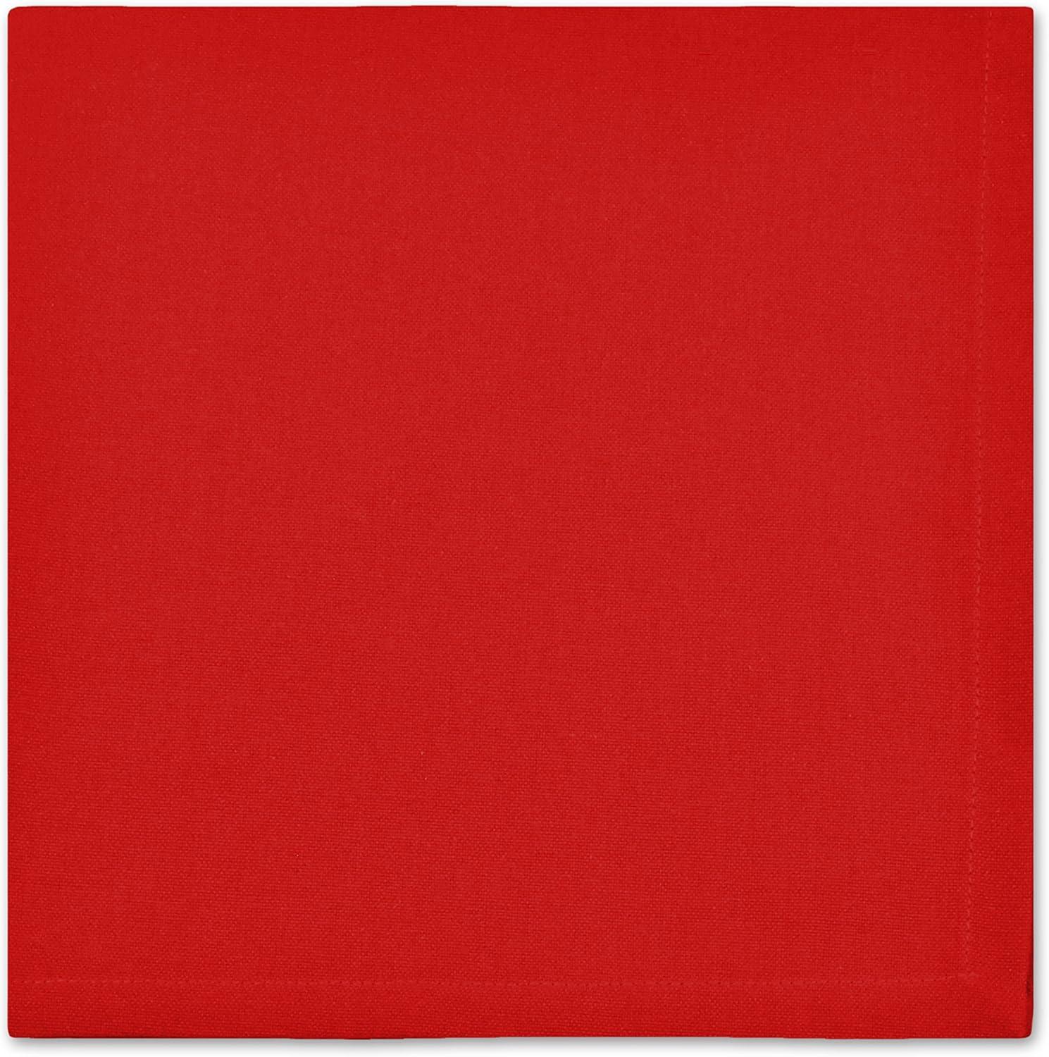 Tango Red Cotton Twill Square Buffet Napkin Set, 16x16, 12 Piece