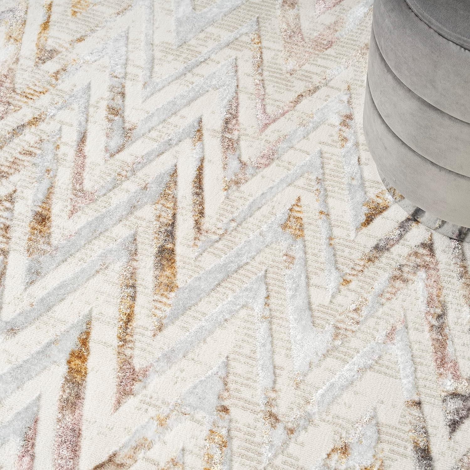 Nourison Glam Contemporary Chevron Indoor Rug