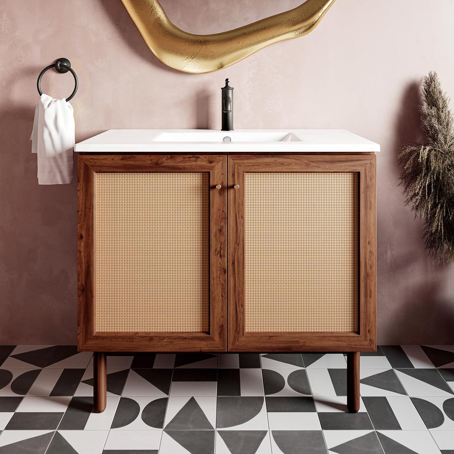 SM-BV663 Classe 36" Freestanding Bathroom Vanity in Golden Oak with Sink Top