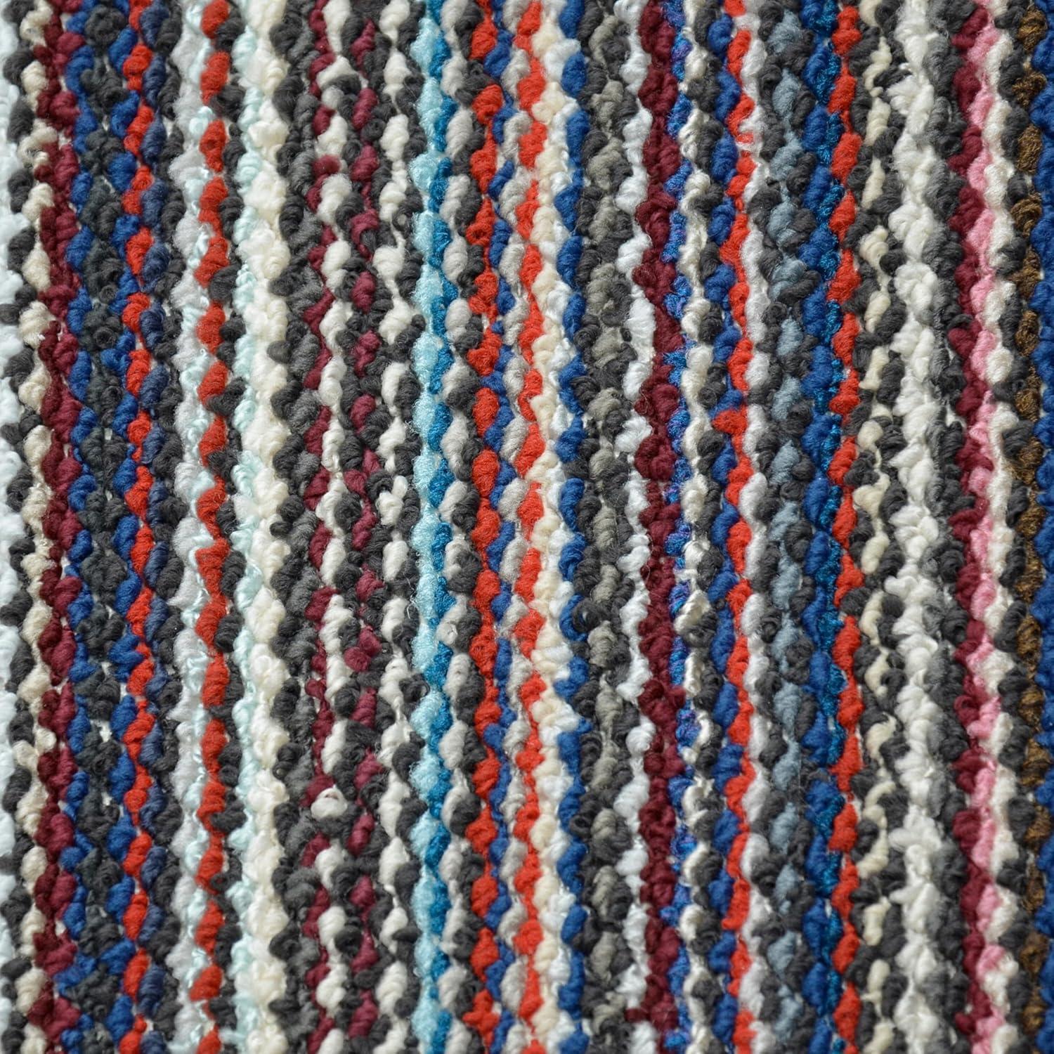 Kandace Striped Tufted Blue/Red/Gray Area Rug