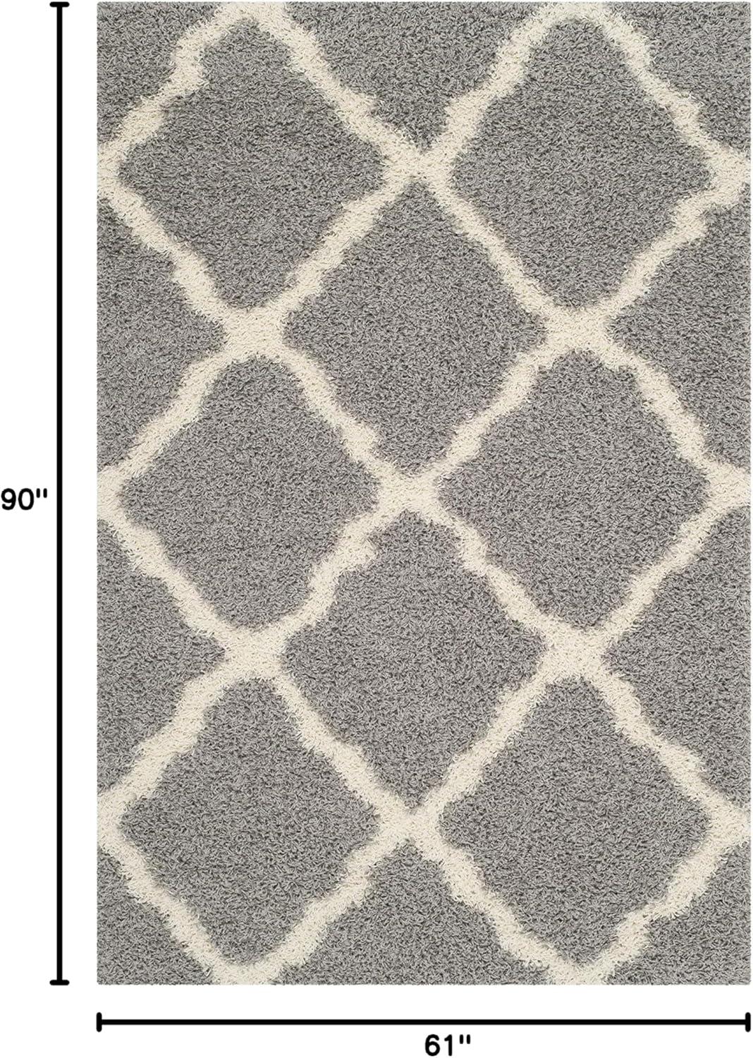 SAFAVIEH Dallas Logan Geometric Shag Area Rug, Grey/Ivory, 5'1" x 7'6"