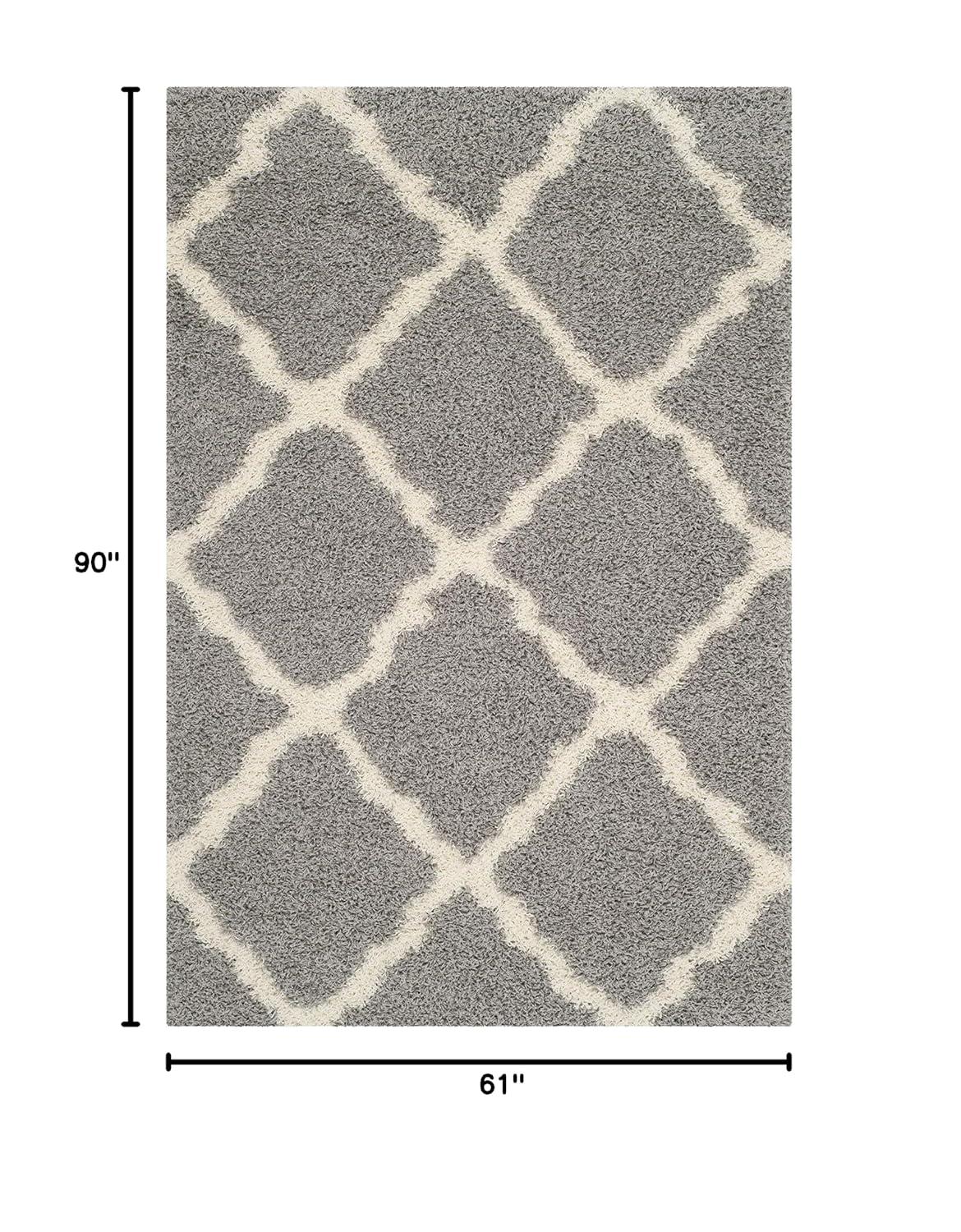Dallas Shag SGD257 Power Loomed Indoor Area Rug - Grey/Ivory - 5'1"x7'6" - Safavieh.