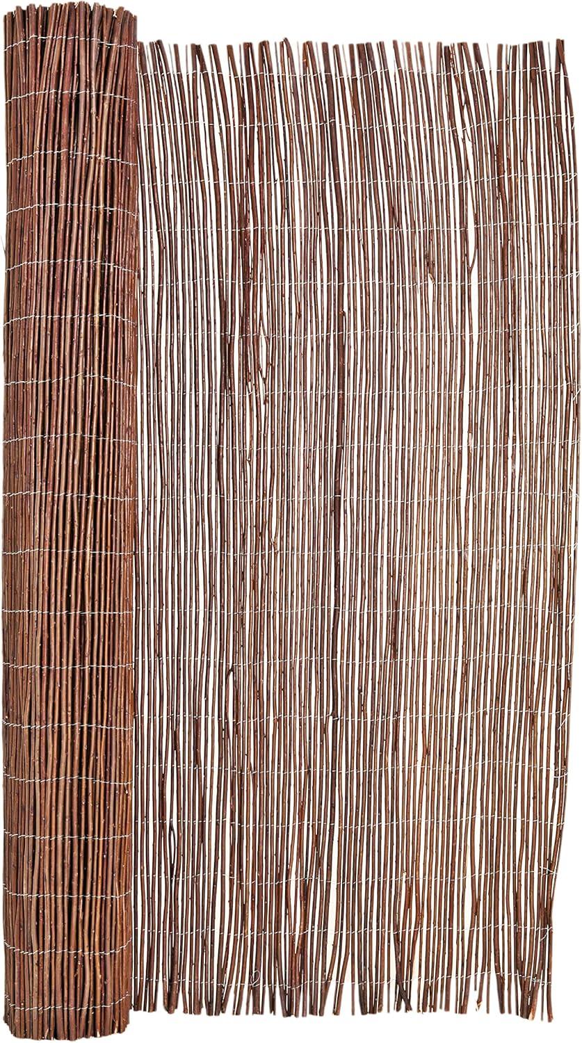 Backyard X-Scapes Natural Willow Rolled Panel Fence Decorative Fencing Natural 6' H x 16' L