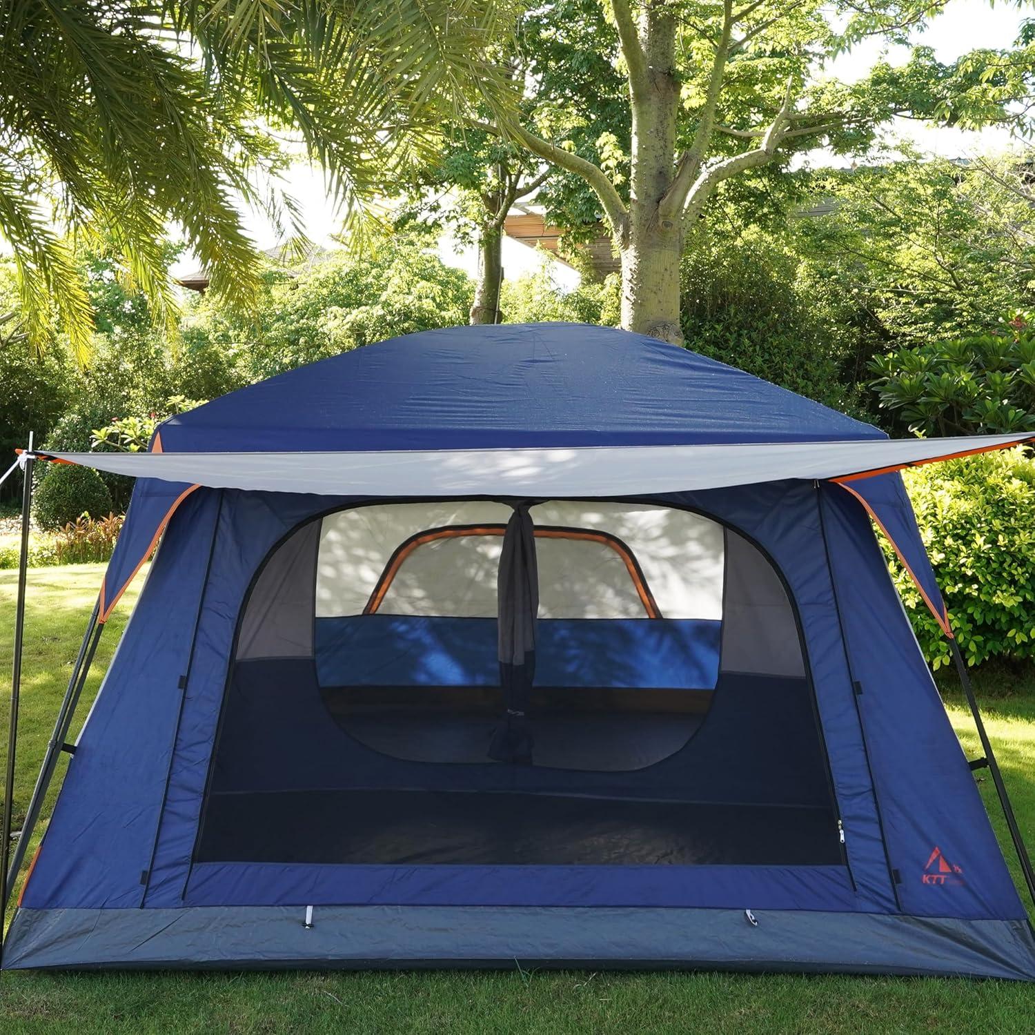 Dark Blue 12-Person Two-Room Three-Season Cabin Tent