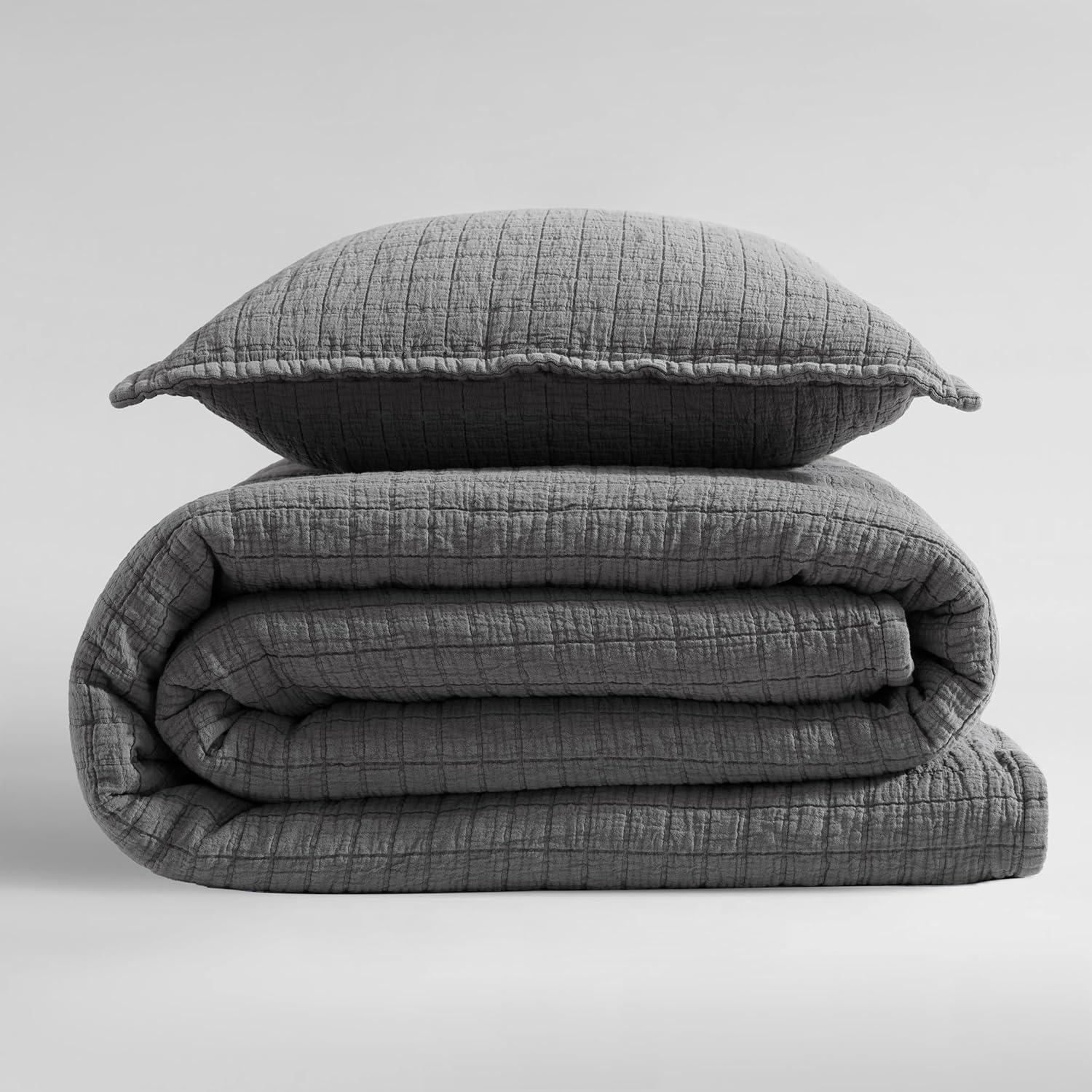 Calvin Klein Essential Garment Washed Solid Cotton Sham Set (Set of 2)