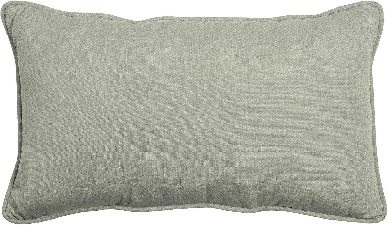 Light Grey Acrylic Outdoor Lumbar Pillow 14 x 24