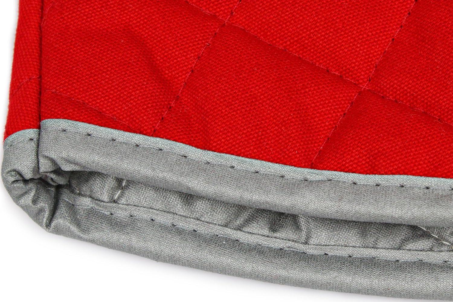 Nouvelle Legende® Flame Retardant Kitchen and Outdoors Mitts Quilted Red (2-Pack)