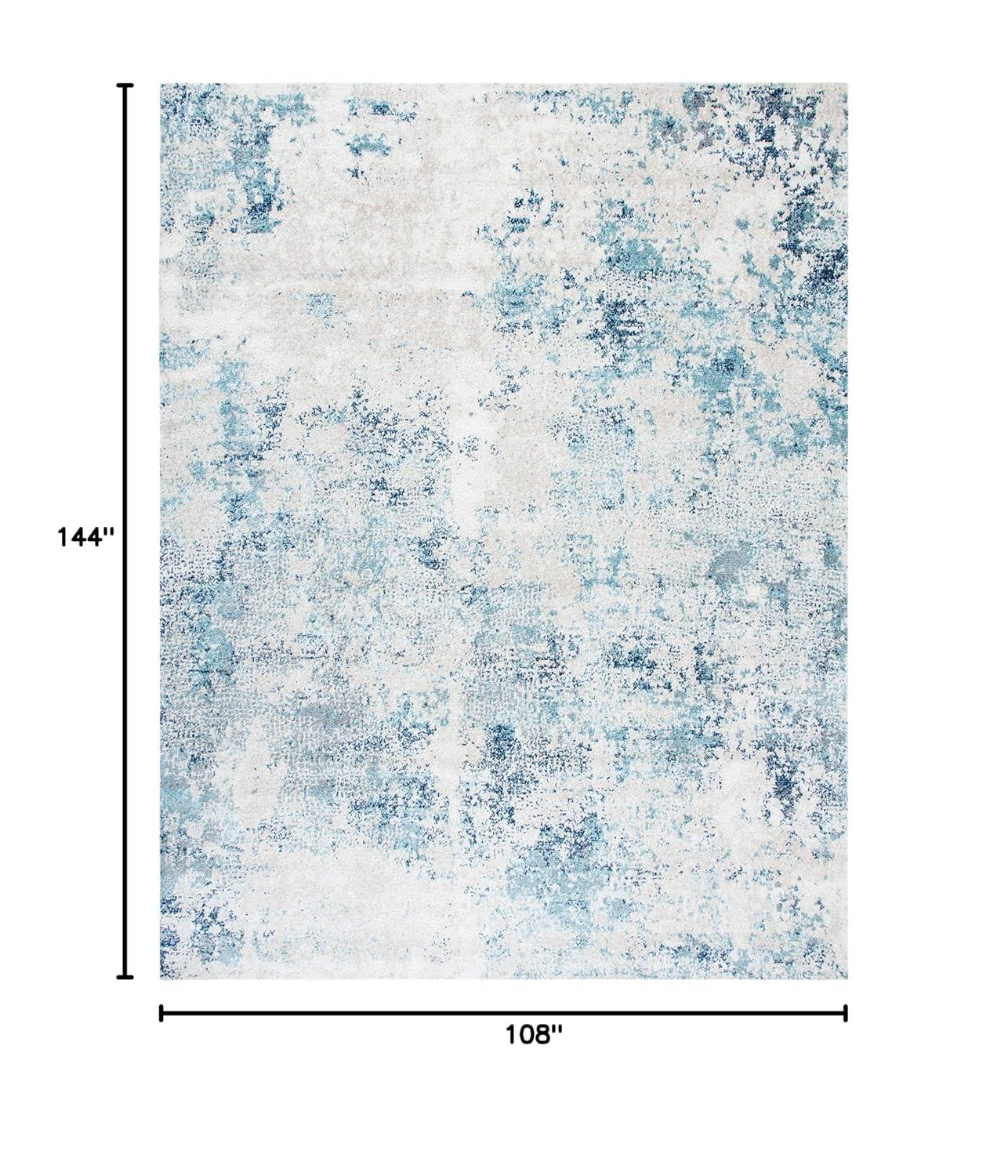 Safavieh  Aston Fedra Modern Abstract Rug Ivory/Blue 9'  x  12' 9' x 12' Indoor Living Room,Bedroom,Dining Room Blue Rectangle