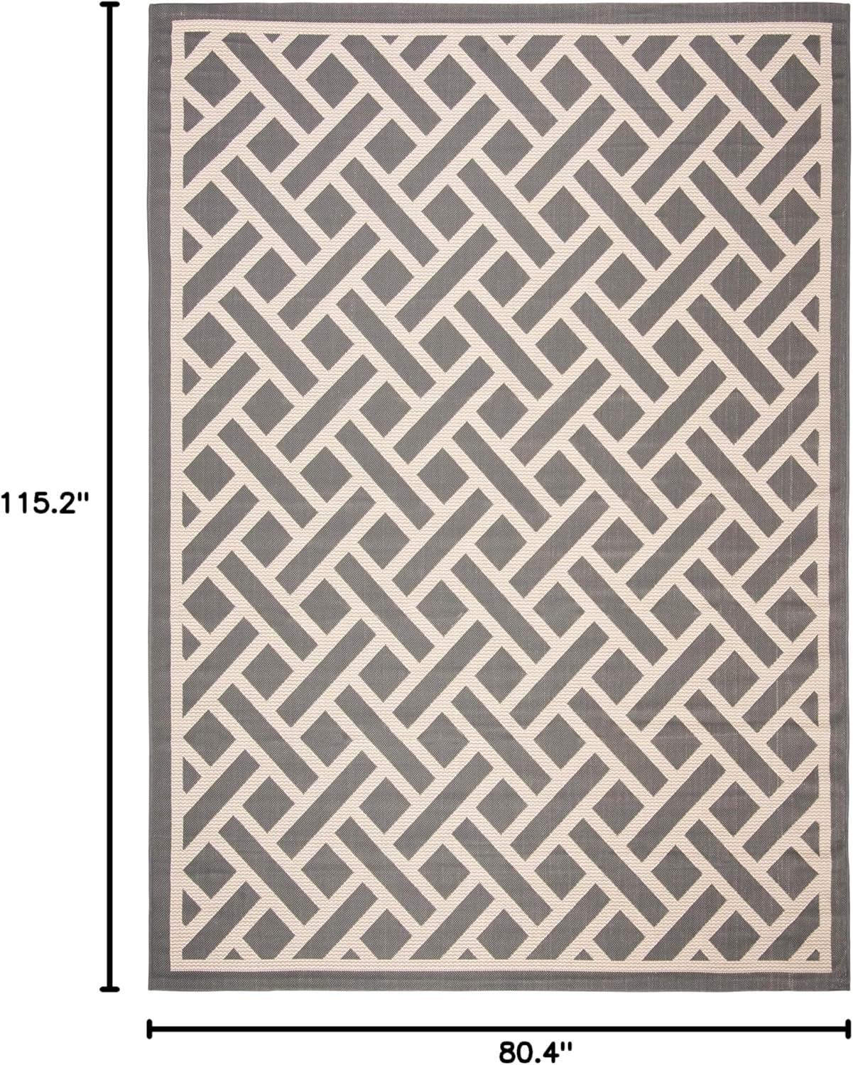 Courtyard CY6306 Power Loomed Indoor/Outdoor Area Rug - Blue/Light Beige - 6'7"x9'6" - Safavieh.
