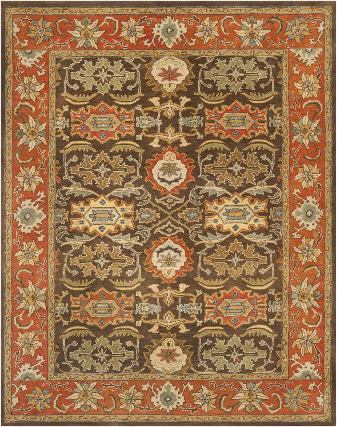 Chocolate and Tangerine Hand-Tufted Wool Area Rug