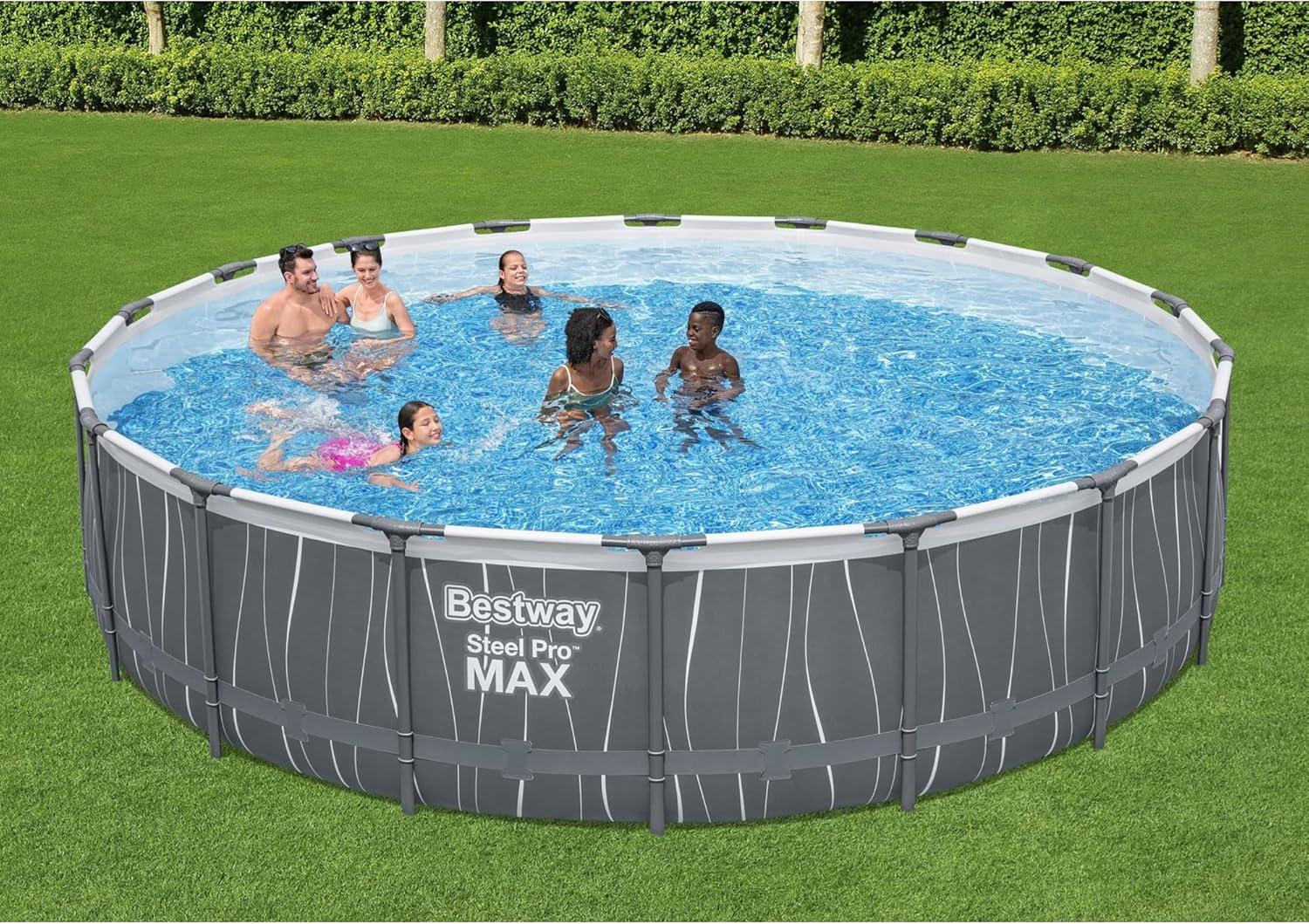 Bestway Steel Pro MAX 18'x48" Round Above Ground Pool w/LED Light & Remote