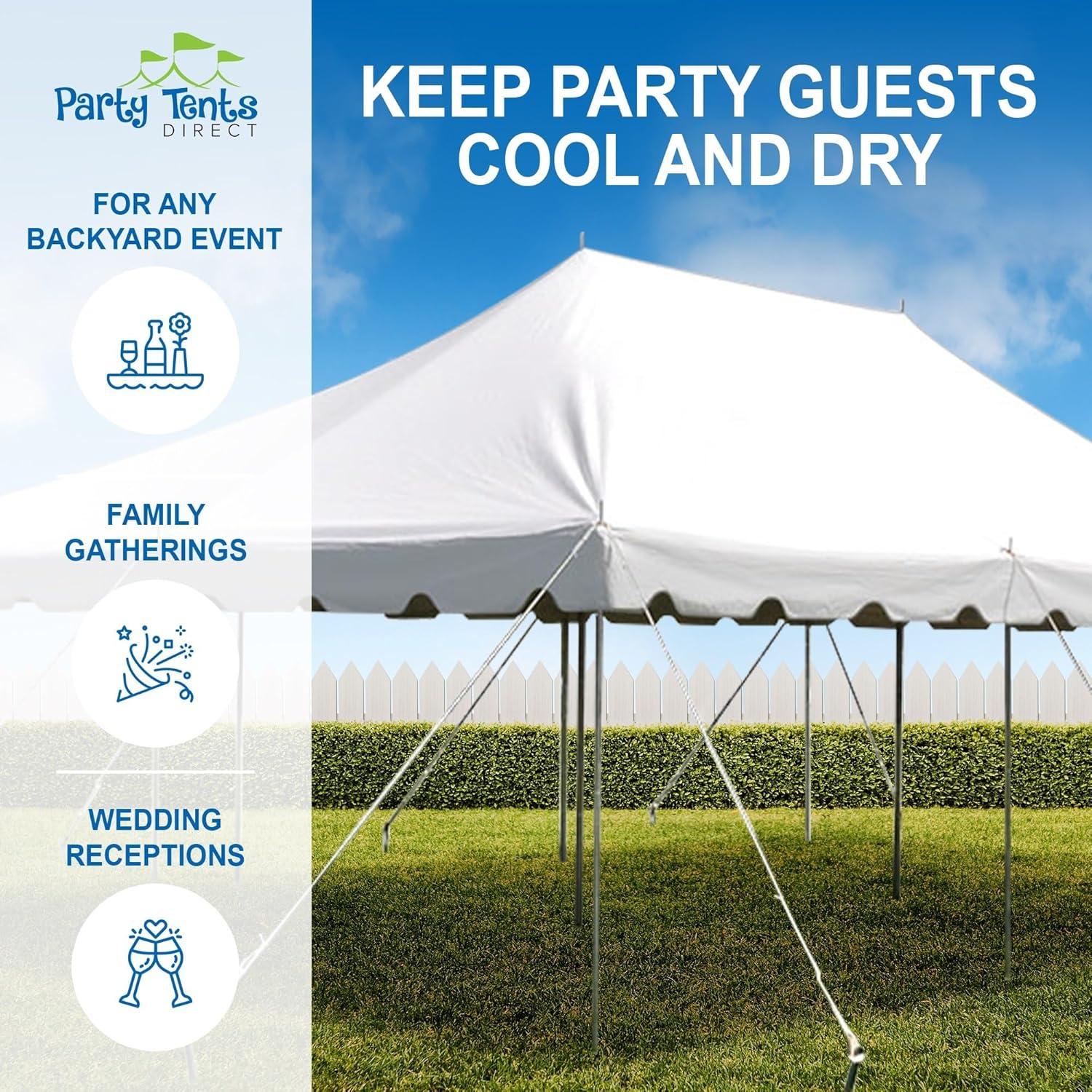 Party Tents Direct 20' x 20' Weekender Pole Party Tent with Sidewalls, Red