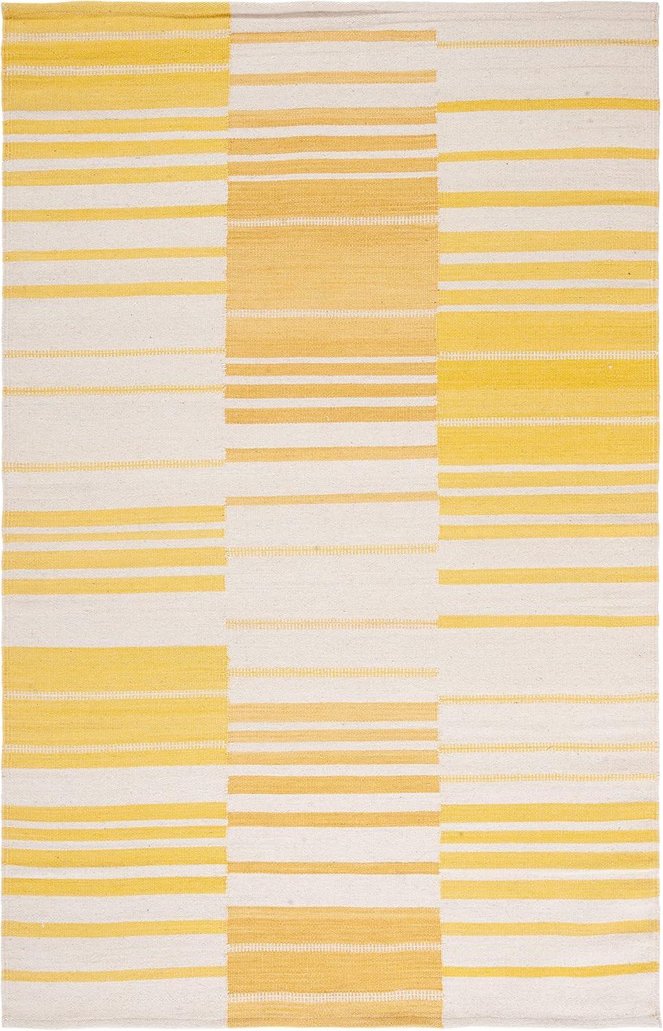 Kilim KLM953 Hand Woven Area Rug - Gold/Ivory - 5'x8' - Safavieh.
