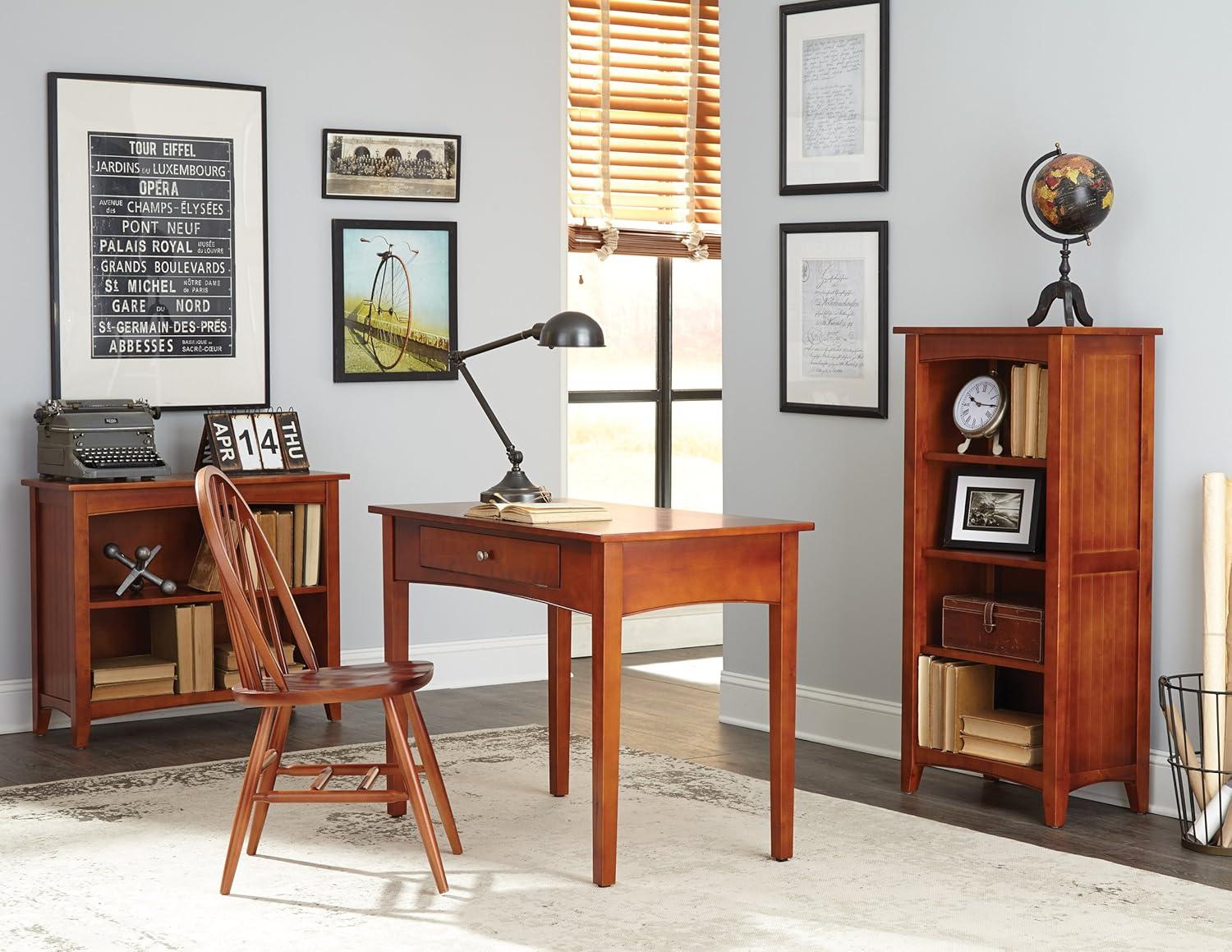 30" 2 shelf Bookshelf Hardwood Cherry - Alaterre Furniture: Mid-Century Modern, Fixed Shelves, Metal Hardware