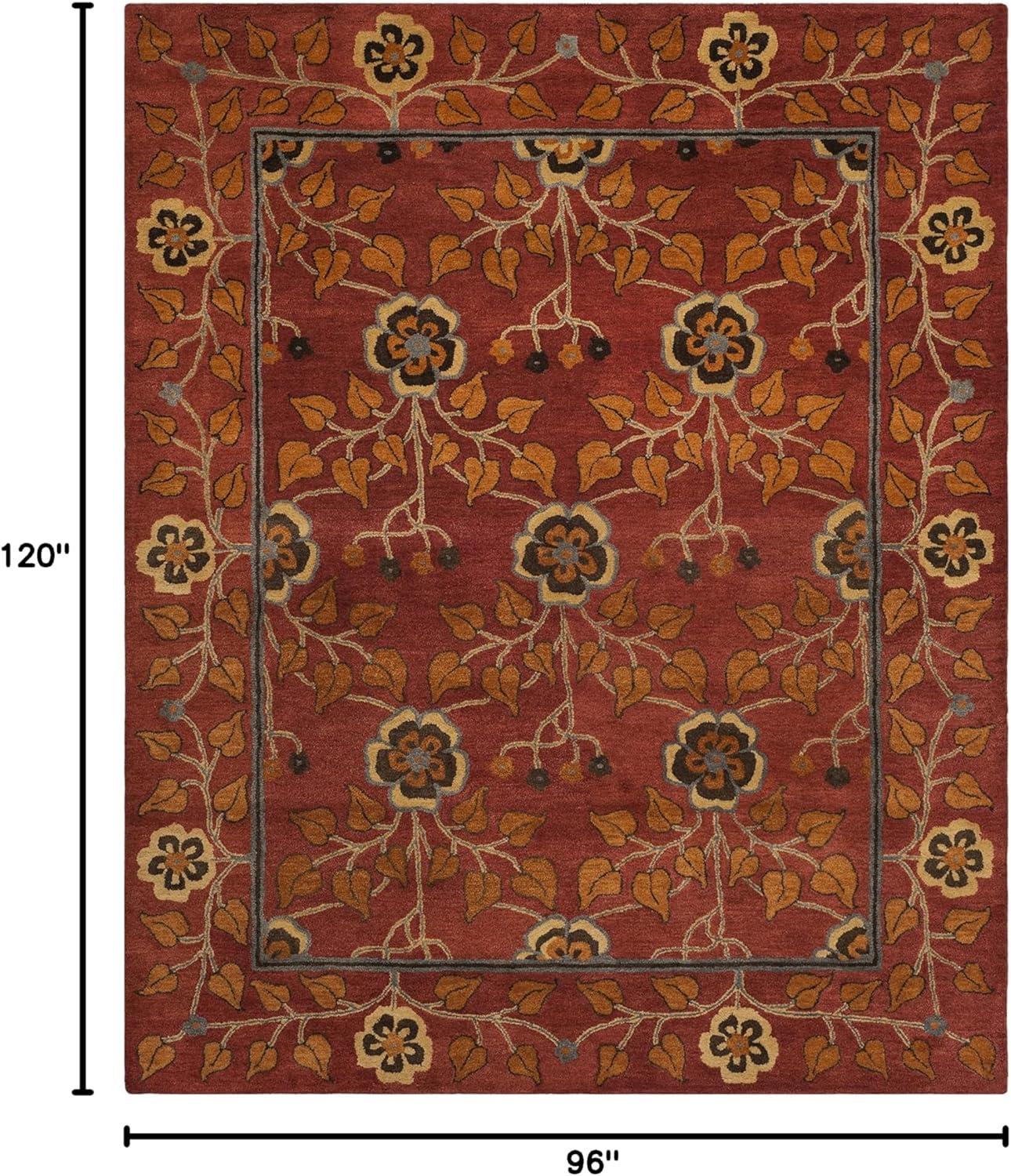 Heritage HG407 Handmade Area Rug - 8'x10' - Red/Multi - Safavieh
