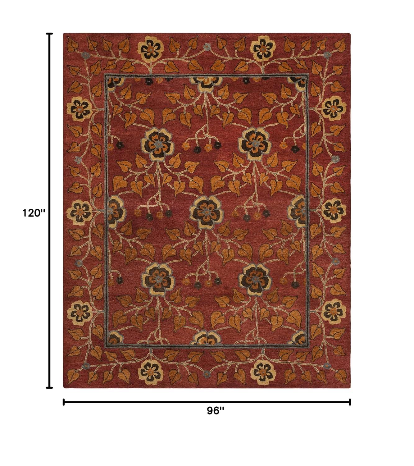 Heritage HG407 Handmade Area Rug - 8'x10' - Red/Multi - Safavieh