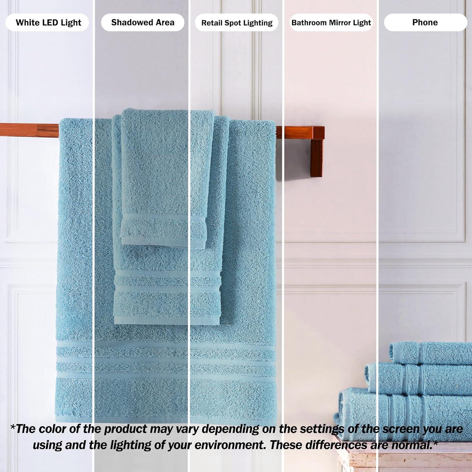Hawmam Linen Coral 6 Piece Bath Towels Set for Bathroom Original Turkish Cotton Soft, Absorbent 2 Bath Towels, 2 Hand Towels, 2 Washcloths