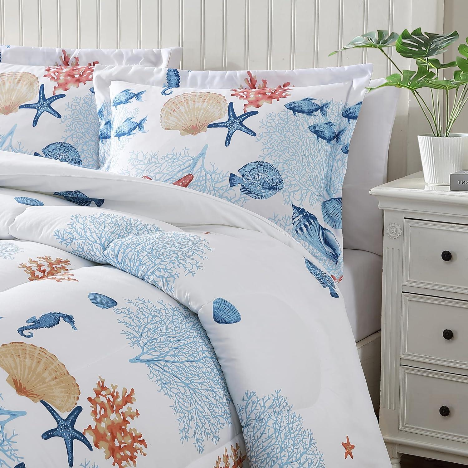 Caribbean Joe  3PC Comforter Set Full - Queen - Seashells
