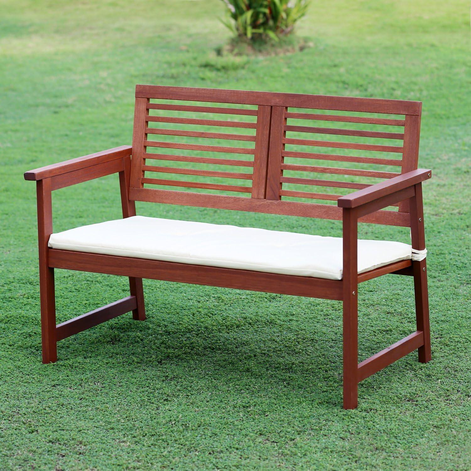 Furinno Tioman Outdoor Durable Hardwood Bench - Brown and Beige