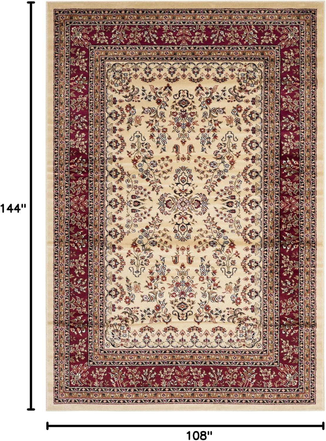 SAFAVIEH Lyndhurst Isadora Traditional Bordered Area Rug, Ivory/Red, 9' x 12'