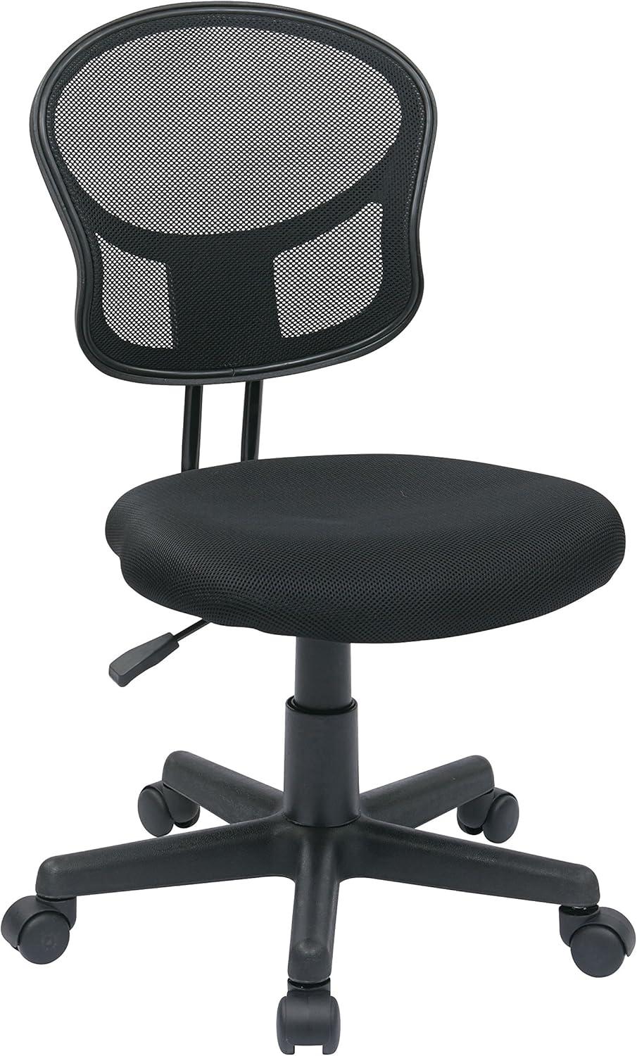OSP Home Furnishings Mesh Task Chair in Black Fabric