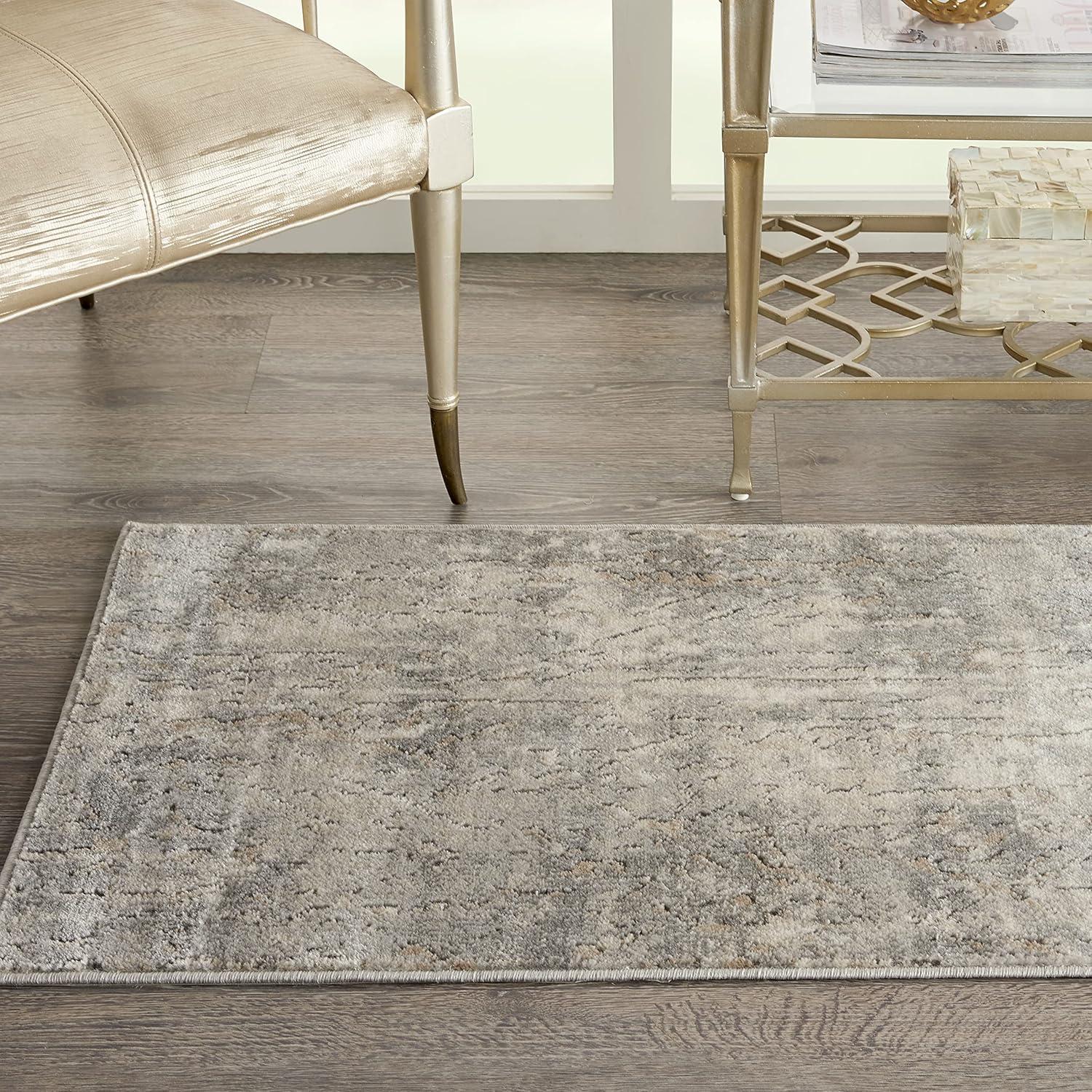 Nourison Concerto Abstract Contemporary Area Rug Beige Grey 2'2" x 3'9"