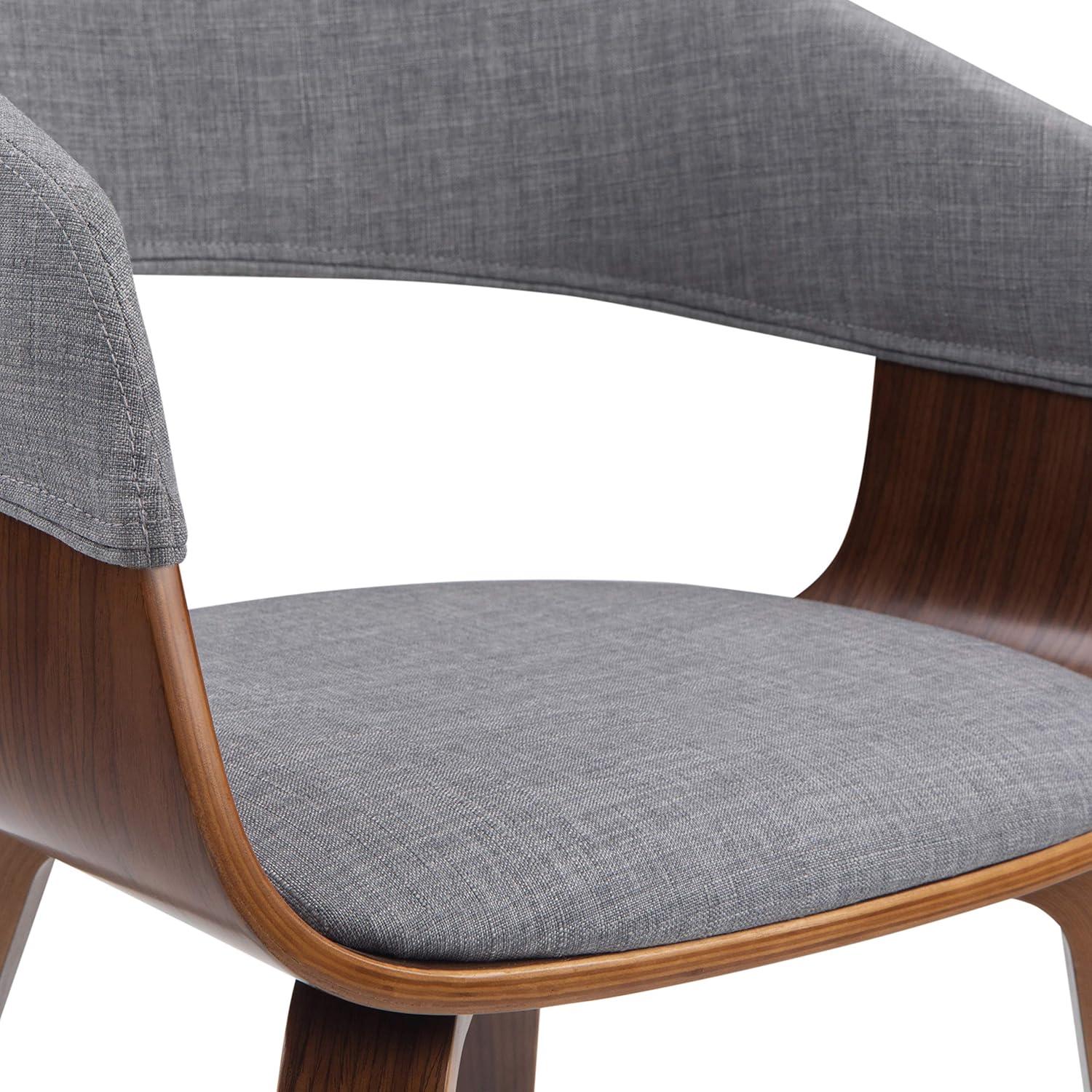 Lowell Bentwood Upholstered Dining Chair with Curved Backrest in Mid-Century Modern Style