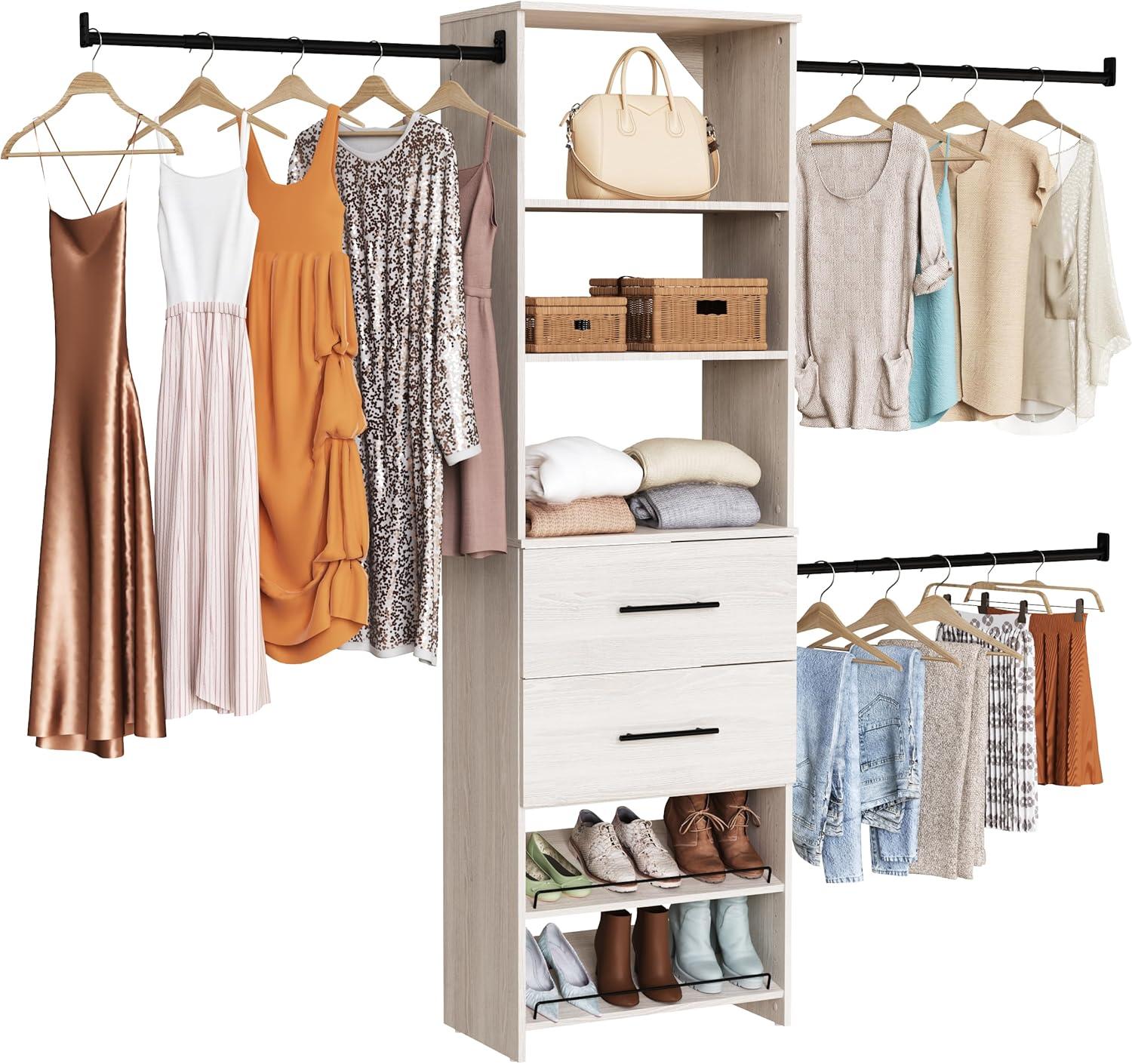 ClosetMaid SuiteSymphony 84" W -120" W Closet System Kit with Drawers and Shoe Shelves