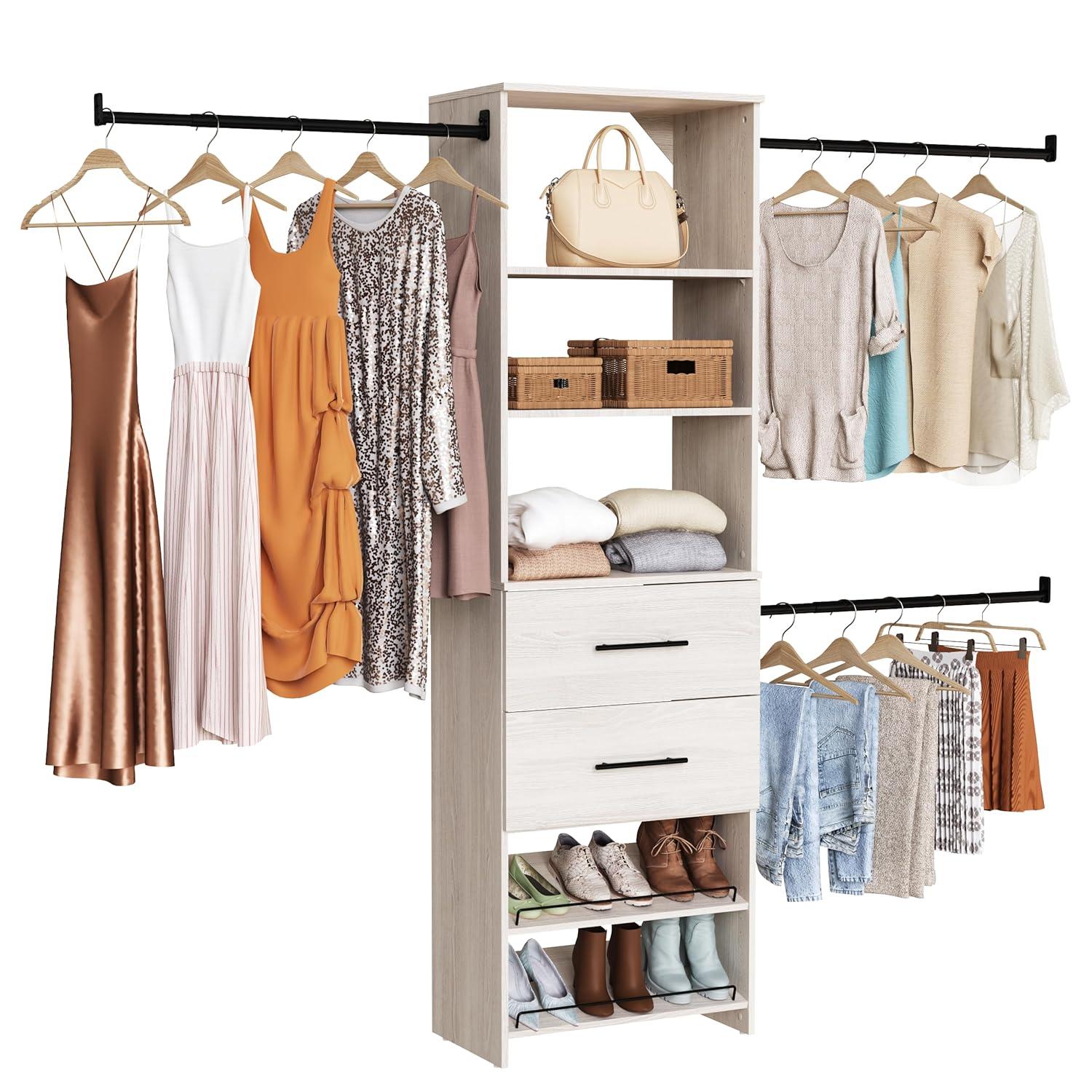 ClosetMaid SuiteSymphony 84" W -120" W Closet System Kit with Drawers and Shoe Shelves