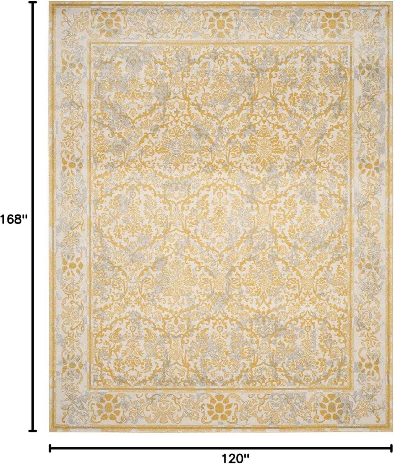 SAFAVIEH Evoke Lorna Traditional Bordered Area Rug, Ivory/Gold, 10' x 14'