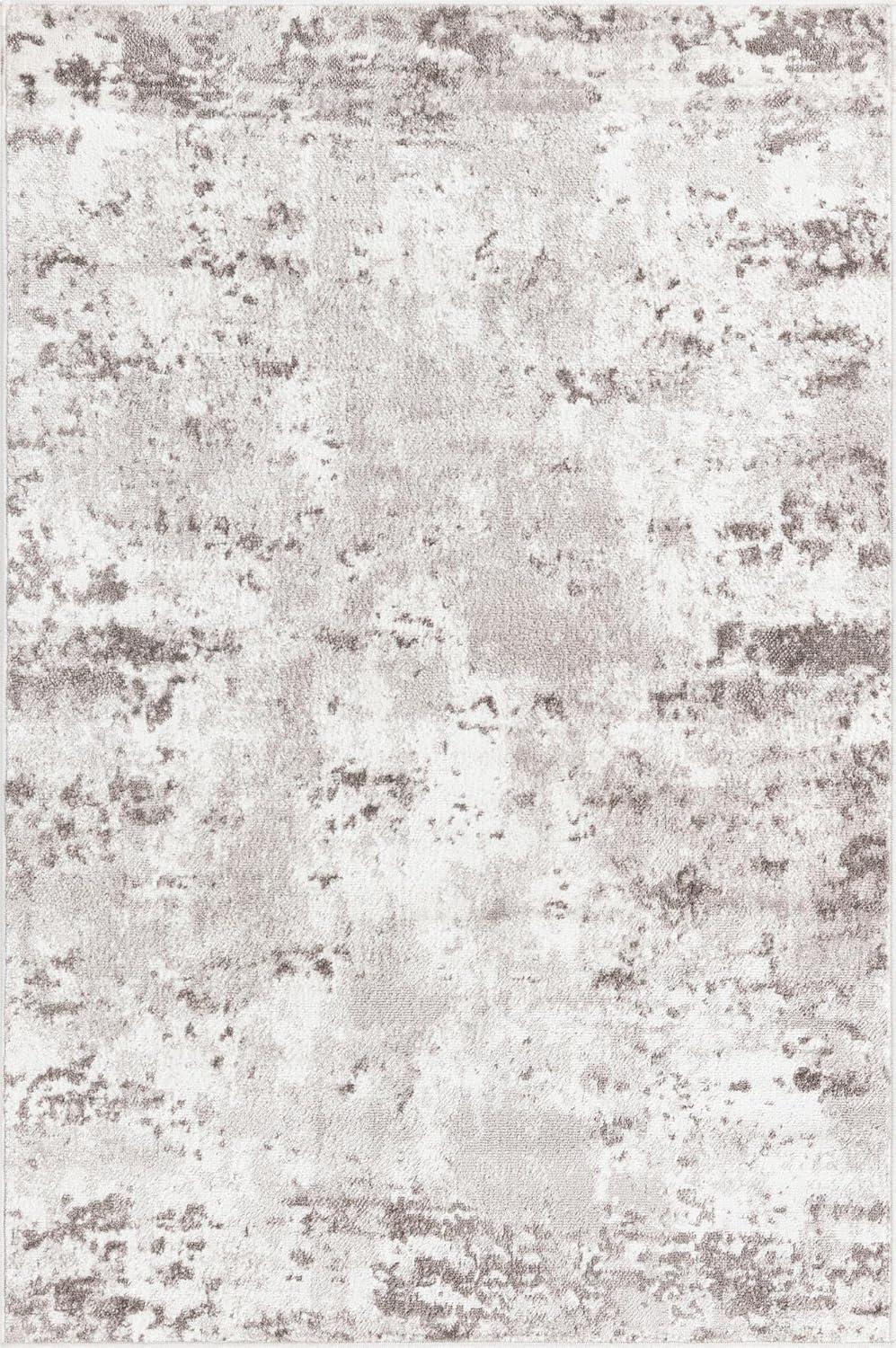 Unique Loom Eos Collection Area Rug - Borealis (4' 1" x 6' 1" Rectangle Stone Gray/Ivory)