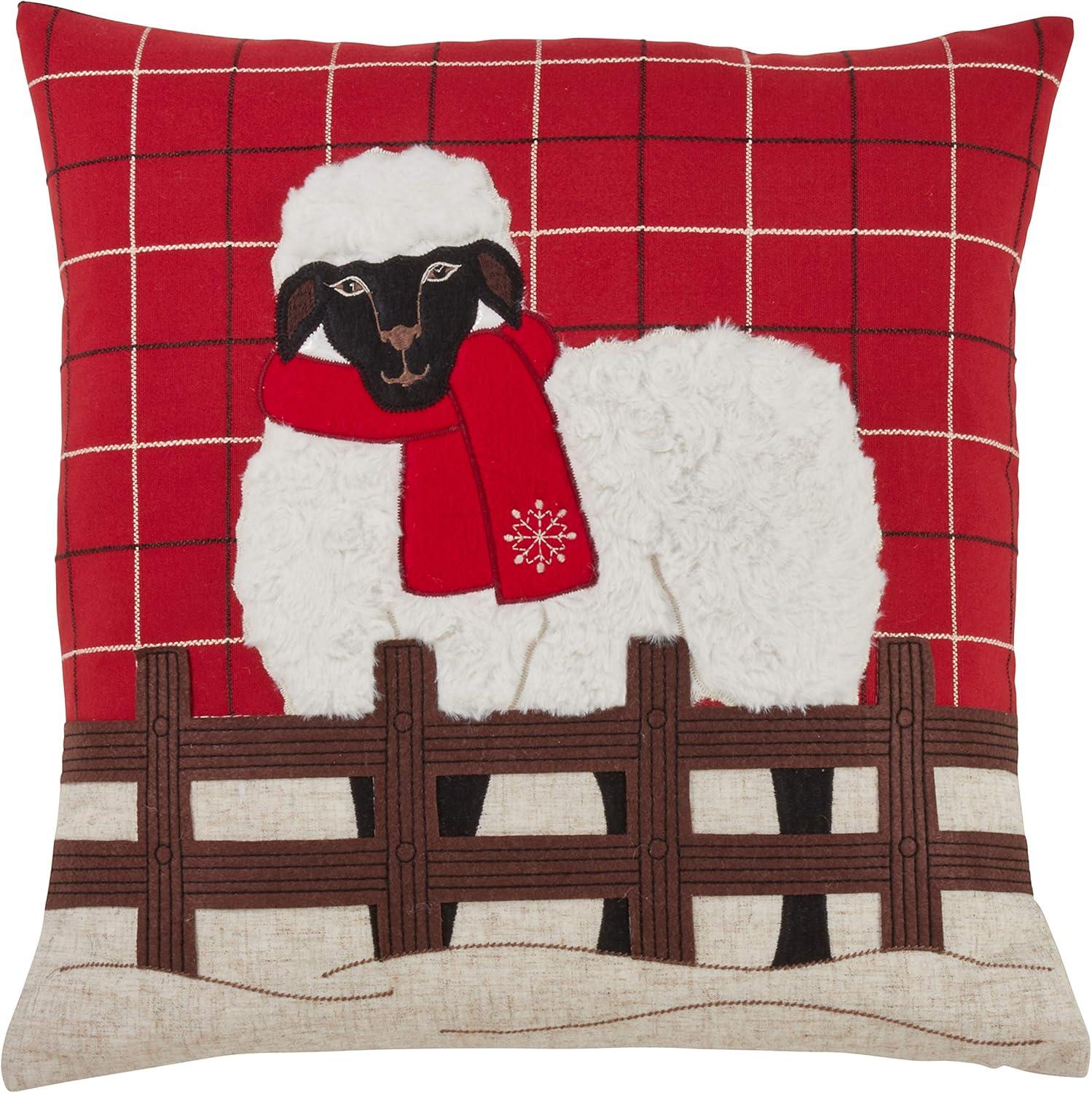 Sheep Plaid Pillow Cover