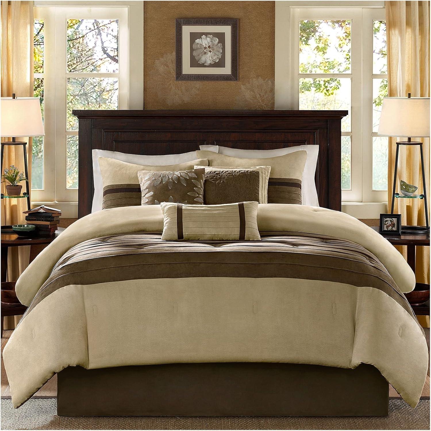 Palmer 7 PC Pieced Faux Suede Comforter Set