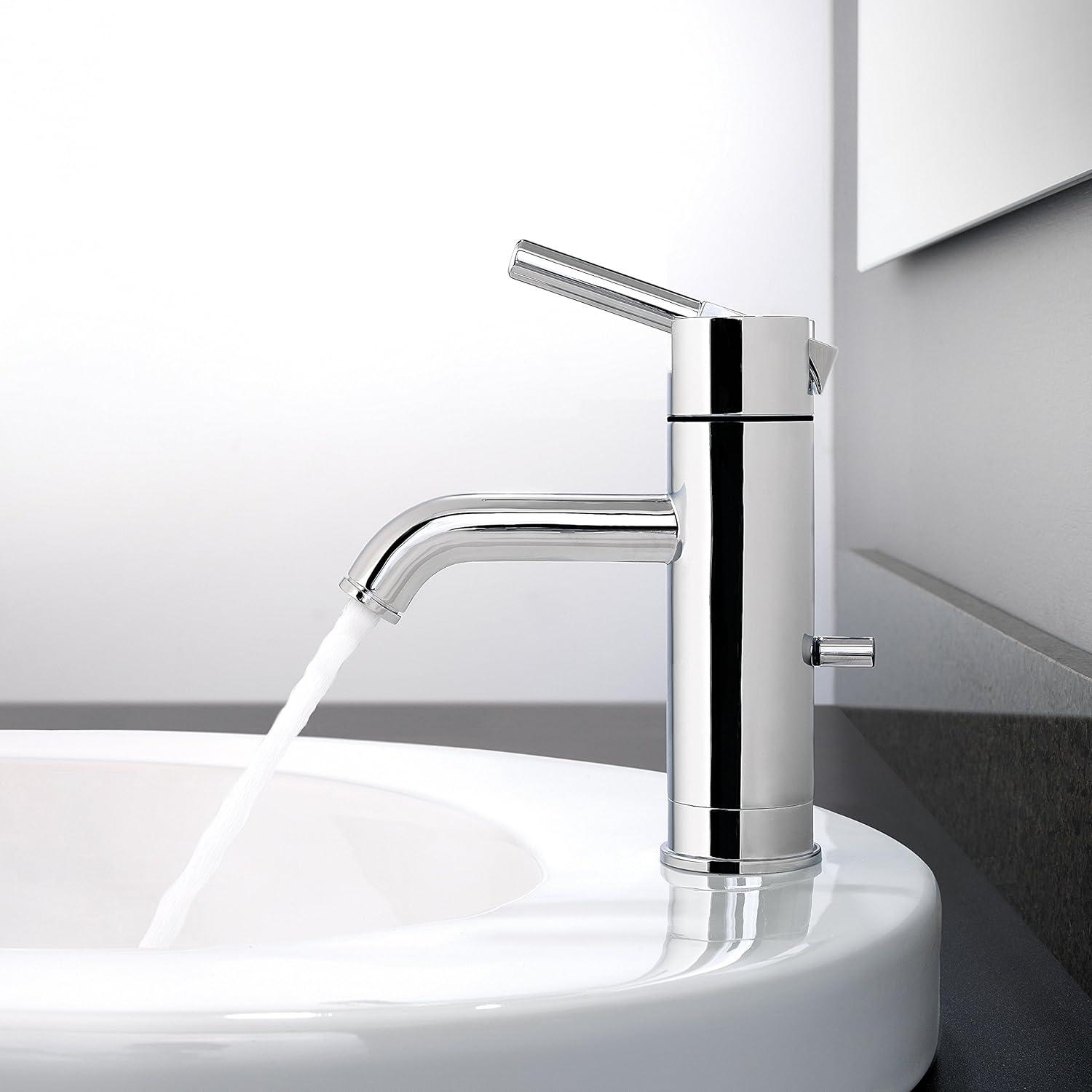 Contempra Modern Polished Chrome Single Control Bathroom Faucet