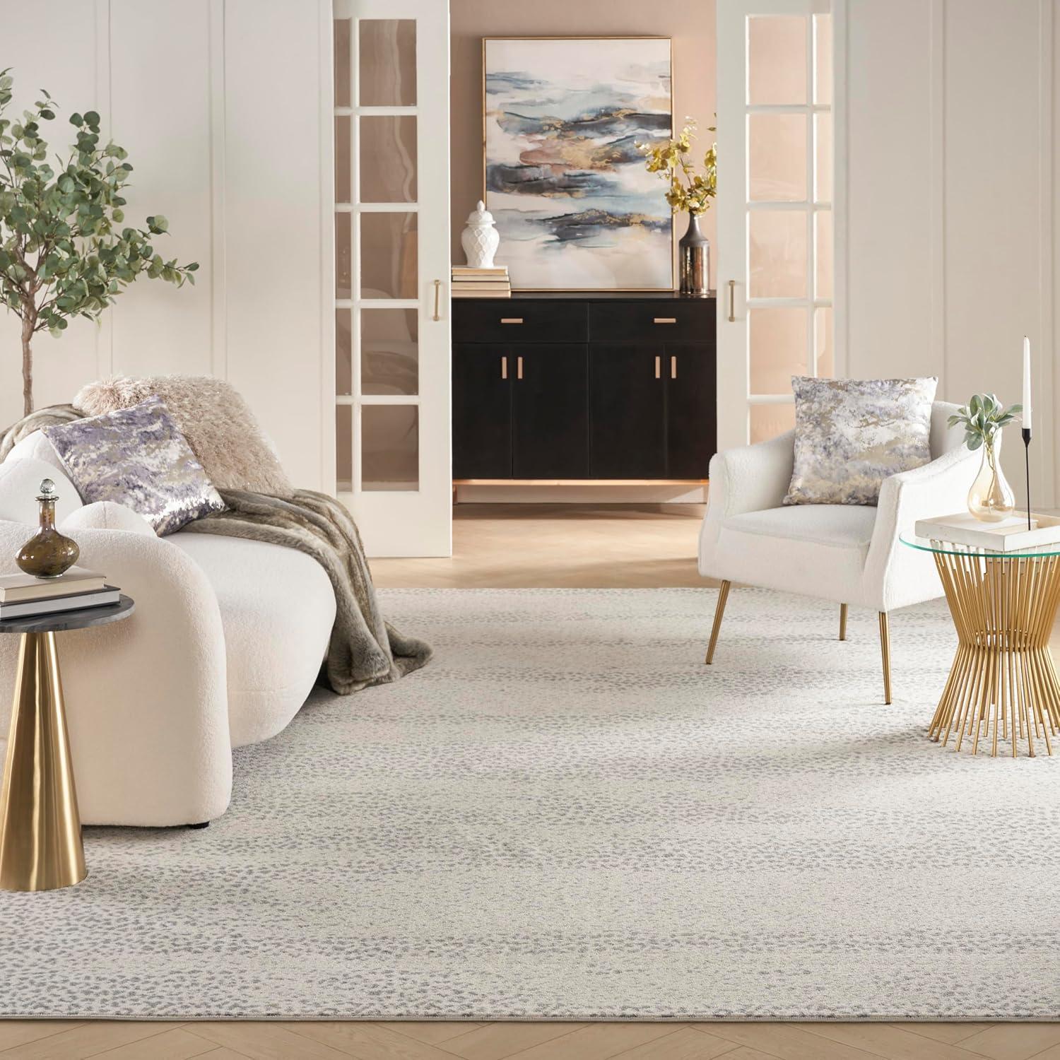Nourison Elegance Modern Abstract Indoor Rug Beige Grey 7'10" x 10'6"